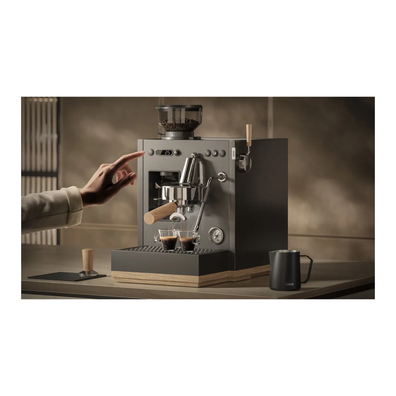 Loewe aura.pure Espresso Machine, Basalt Grey