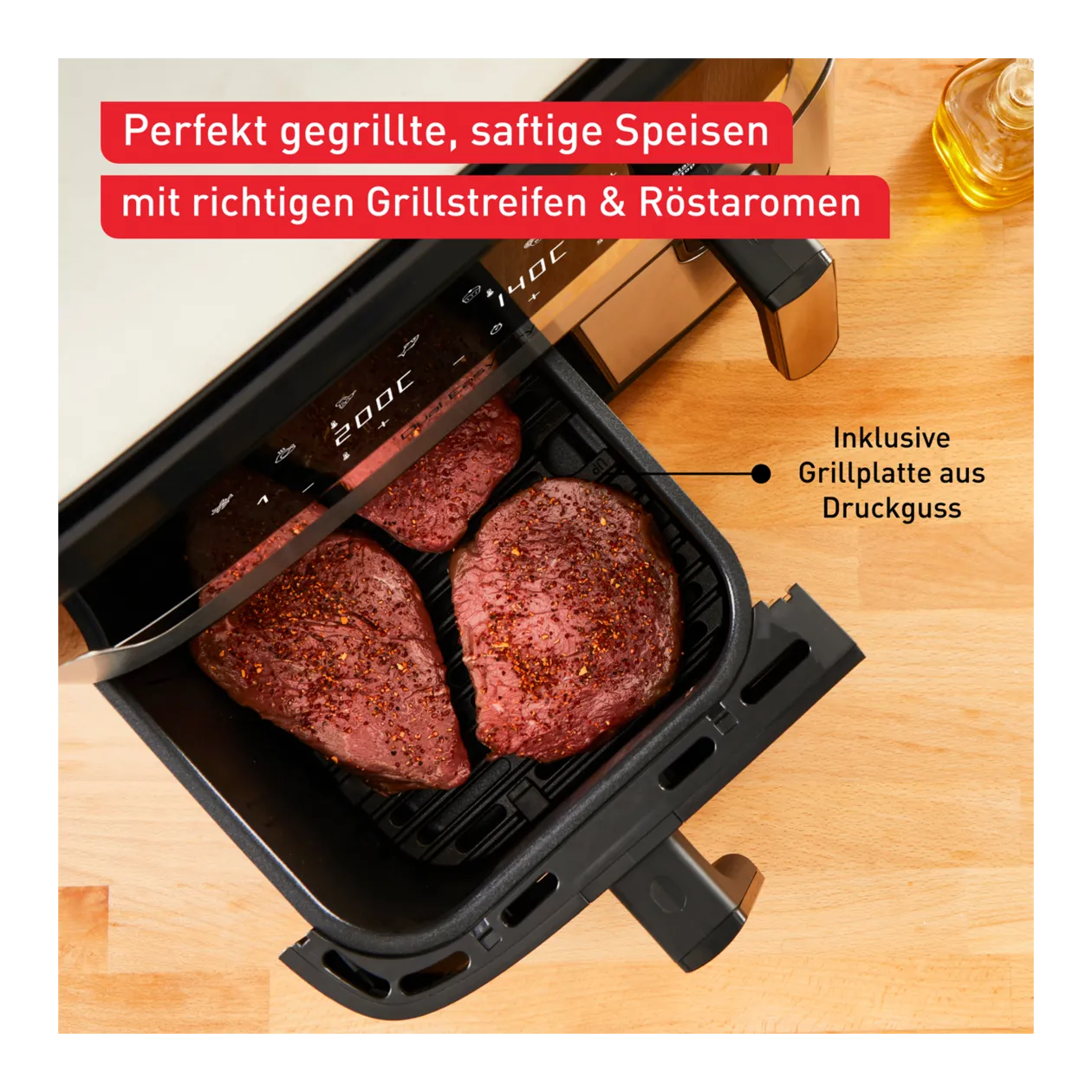 Tefal Dual Easy Fry & Grill Heißluftfritteuse, 5,2/3,1 l, Edelsta