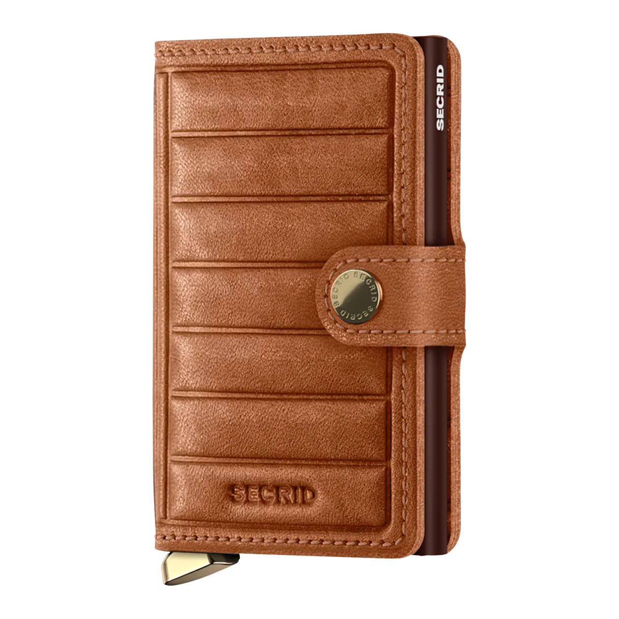 Secrid Miniwallet Emboss Lines Portafoglio, Cognac