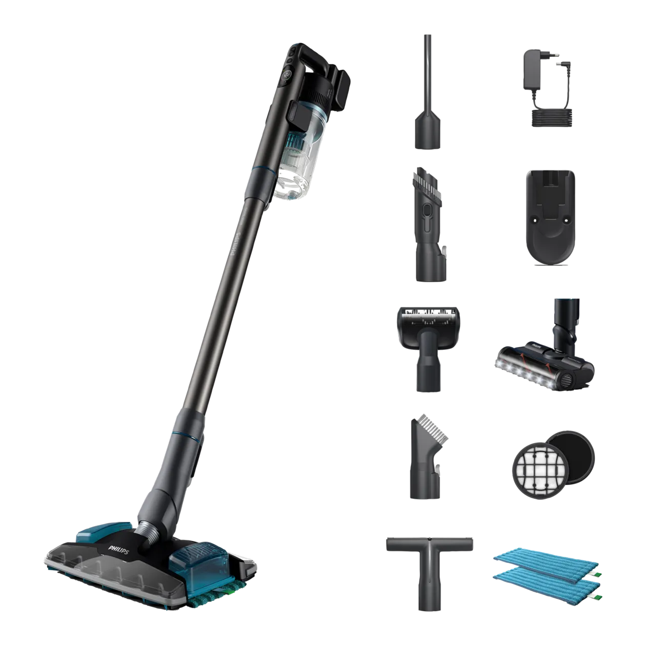 Philips 8000 Series Aqua Plus Cordless Vacuum Cleaner, Dark Petrol