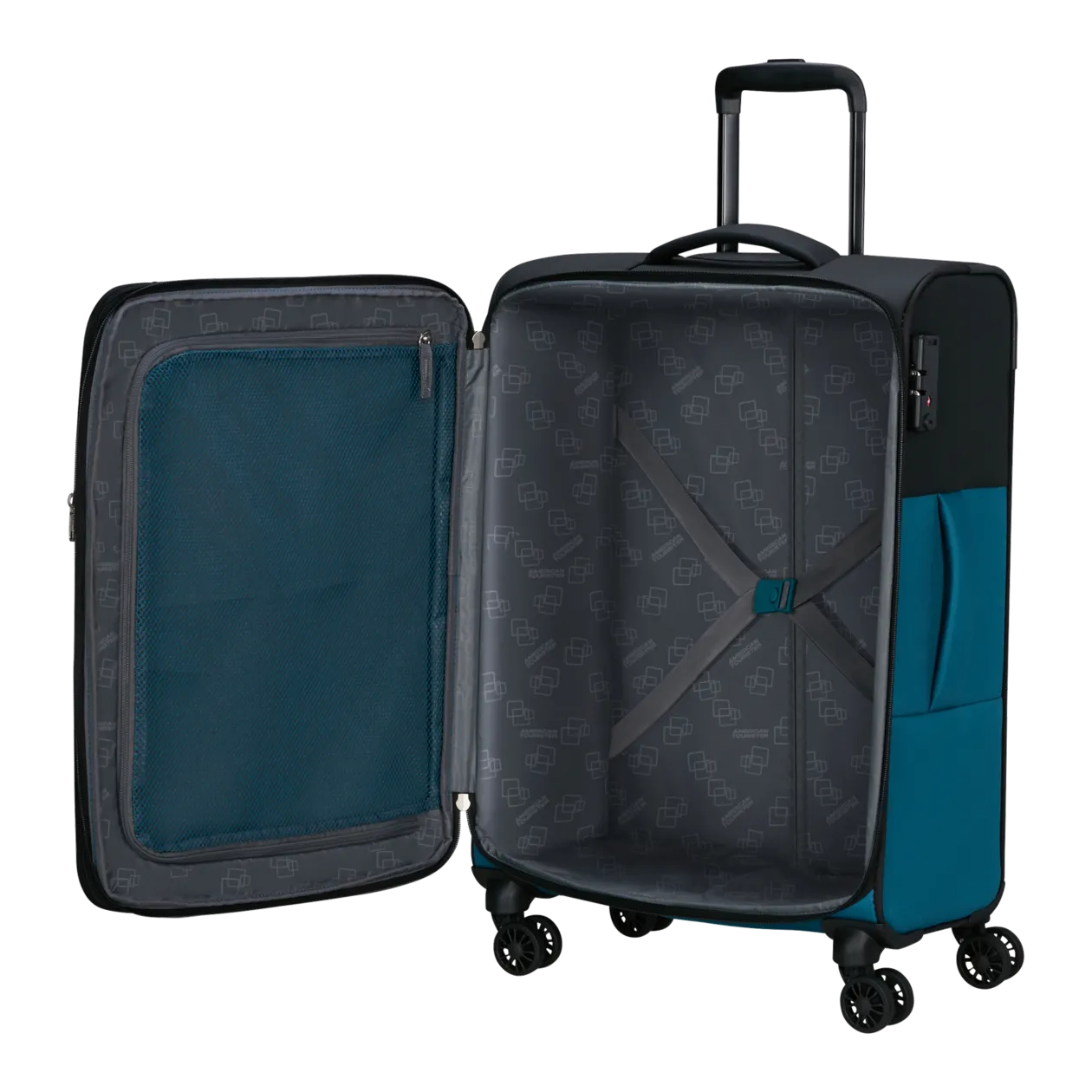 American Tourister Daring Dash Trolley M (espandibile), nero/blu