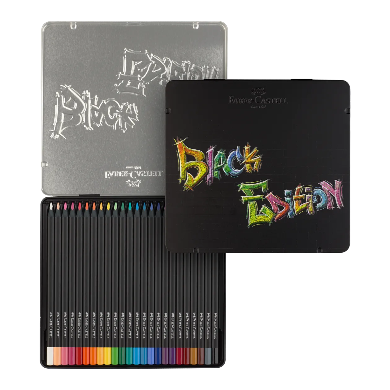 Faber-Castell Black Edition Crayons de couleur, 24 pièces