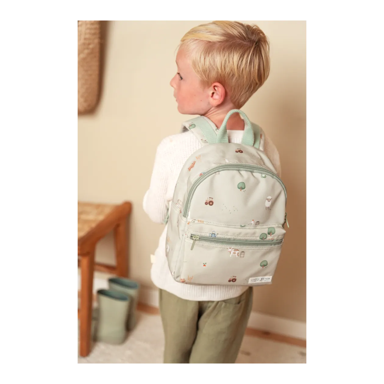 Little Dutch Little Farm Children's Backpack, Olive