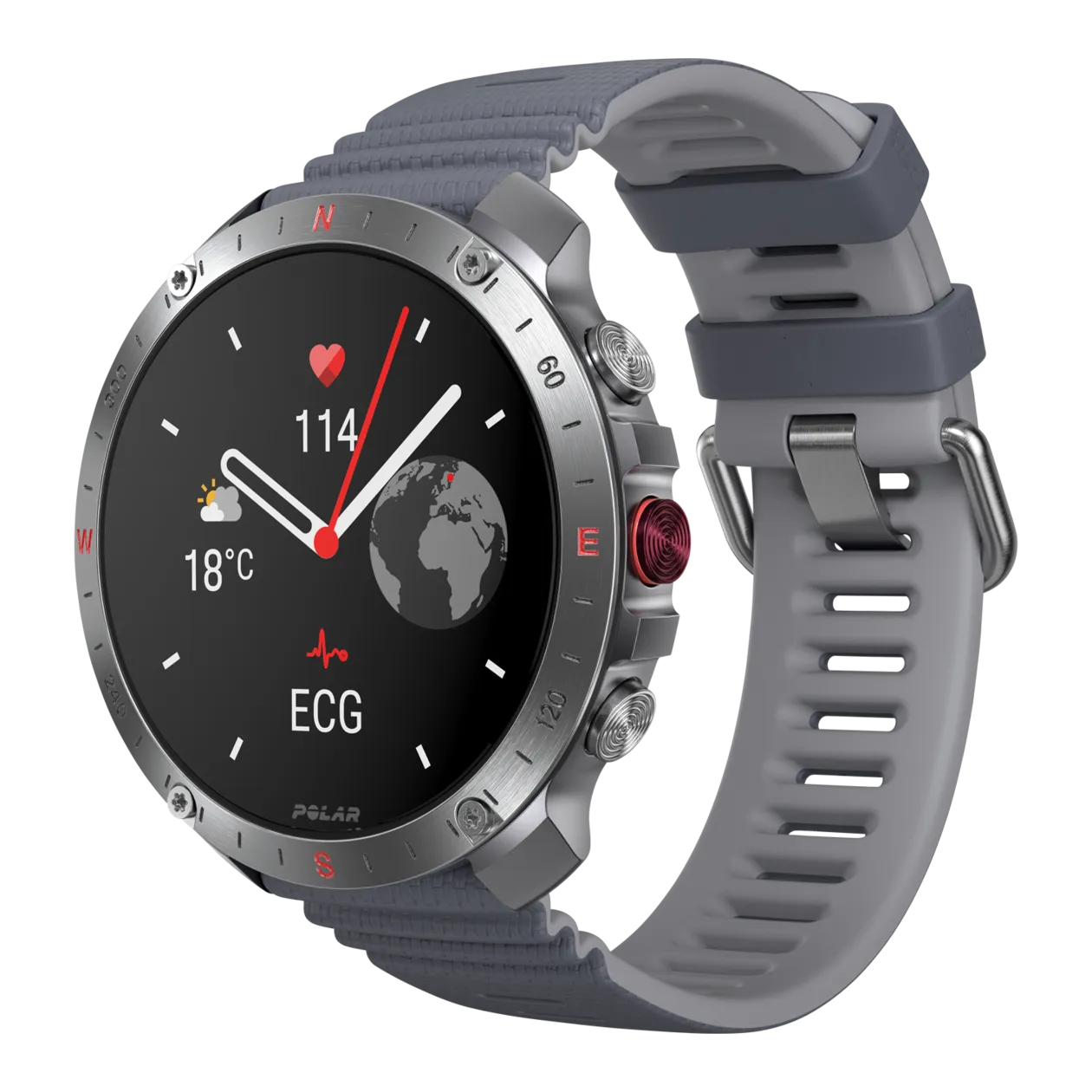 Polar Grit X2 Pro GPS Multisport Smartwatch, Stone Grey