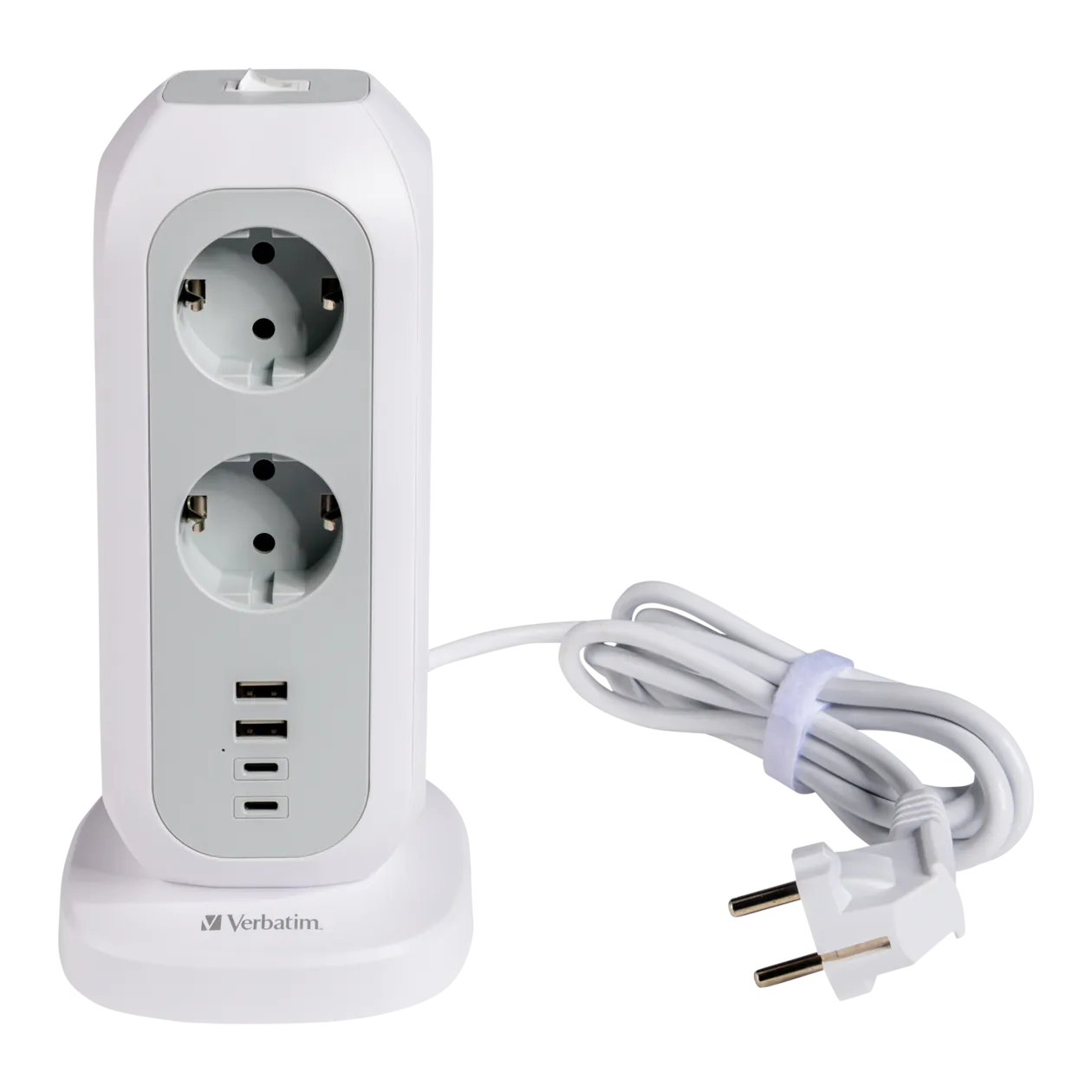 Verbatim Euro Multi-Plug Power Tower, White