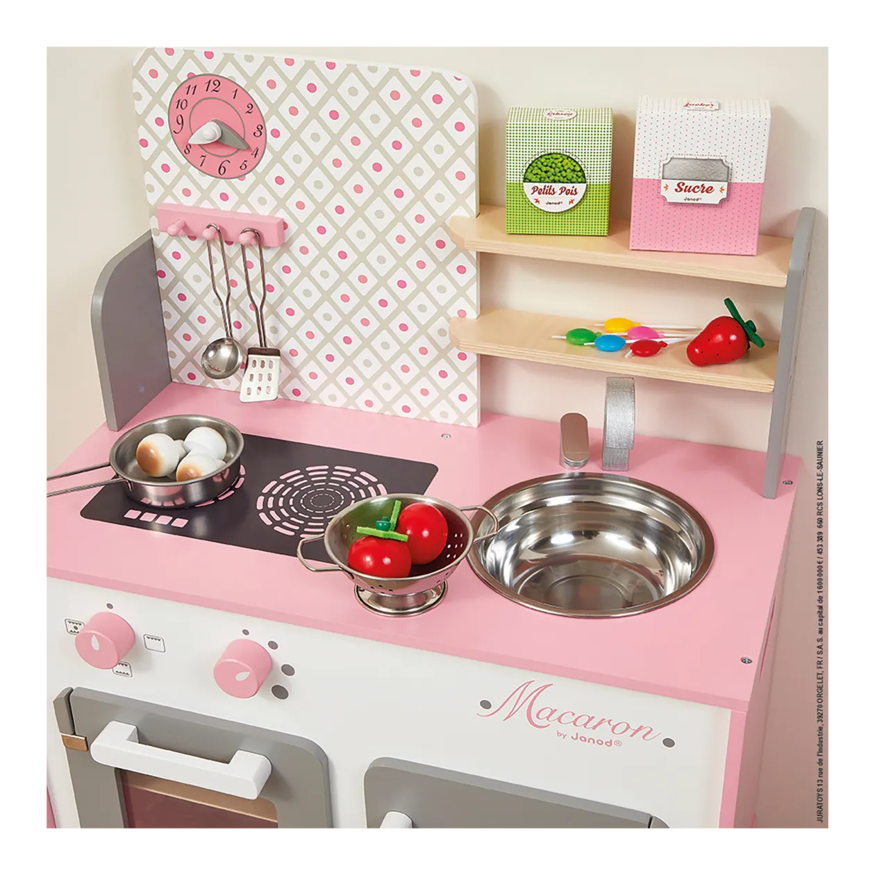 Janod Macaron Large Play Kitchen, Pink/White