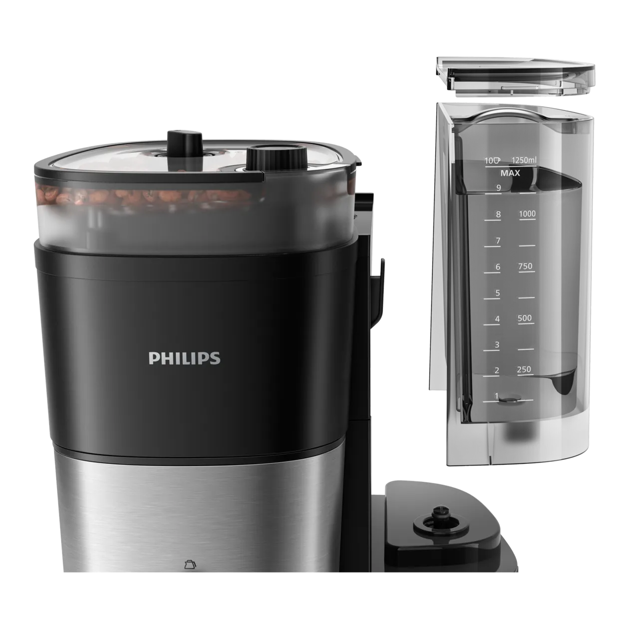 Philips All-in-1 Brew Filterkaffeemaschine, Schwarz/Edelstahl