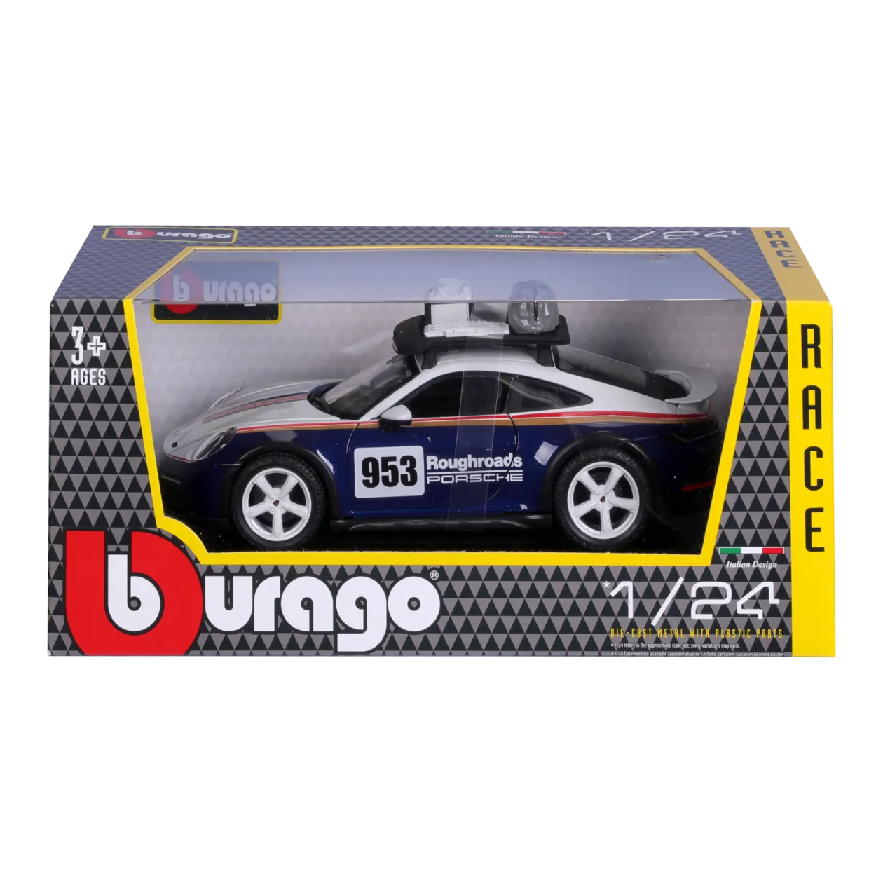 Bburago Porsche 911 Dakar #953 Modellino di automobile, 1:24, blu