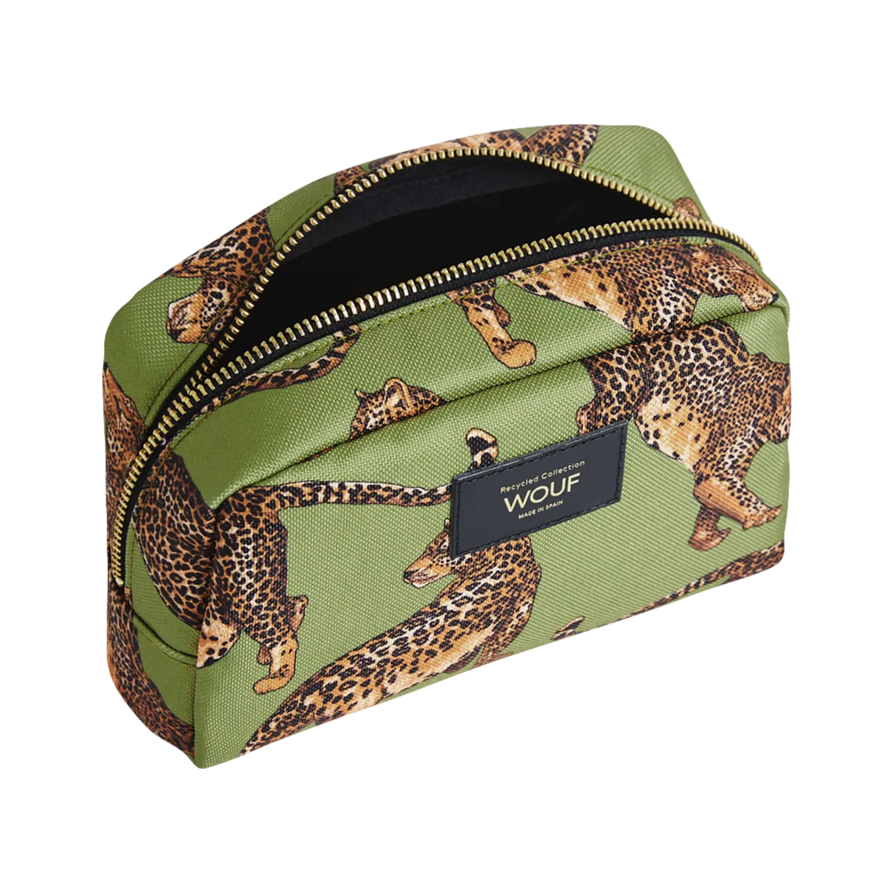 WOUF Olive Leopard Cosmetic Case, Olive