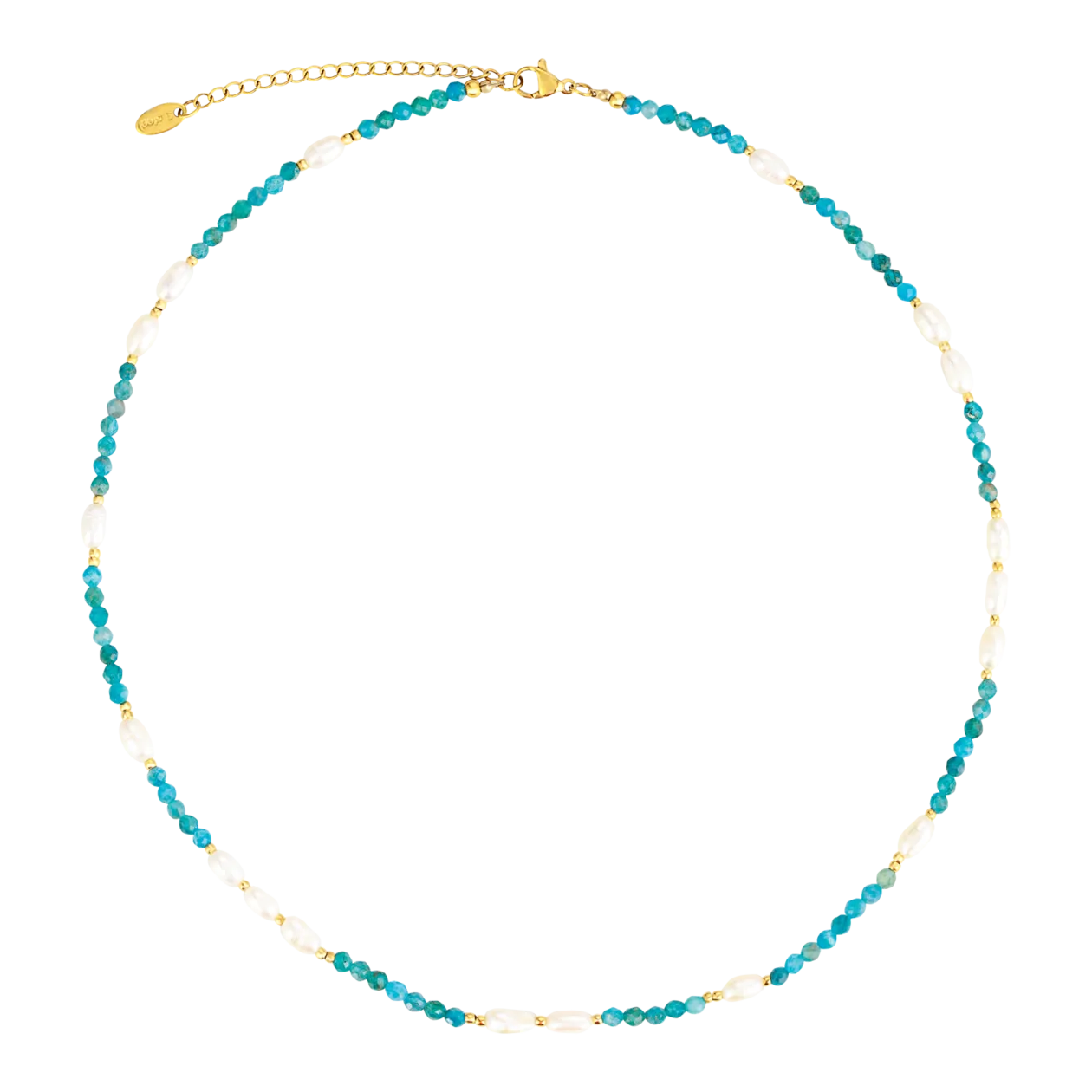 Marlay Aqua Kette + Armband, Goldfarben/Blau