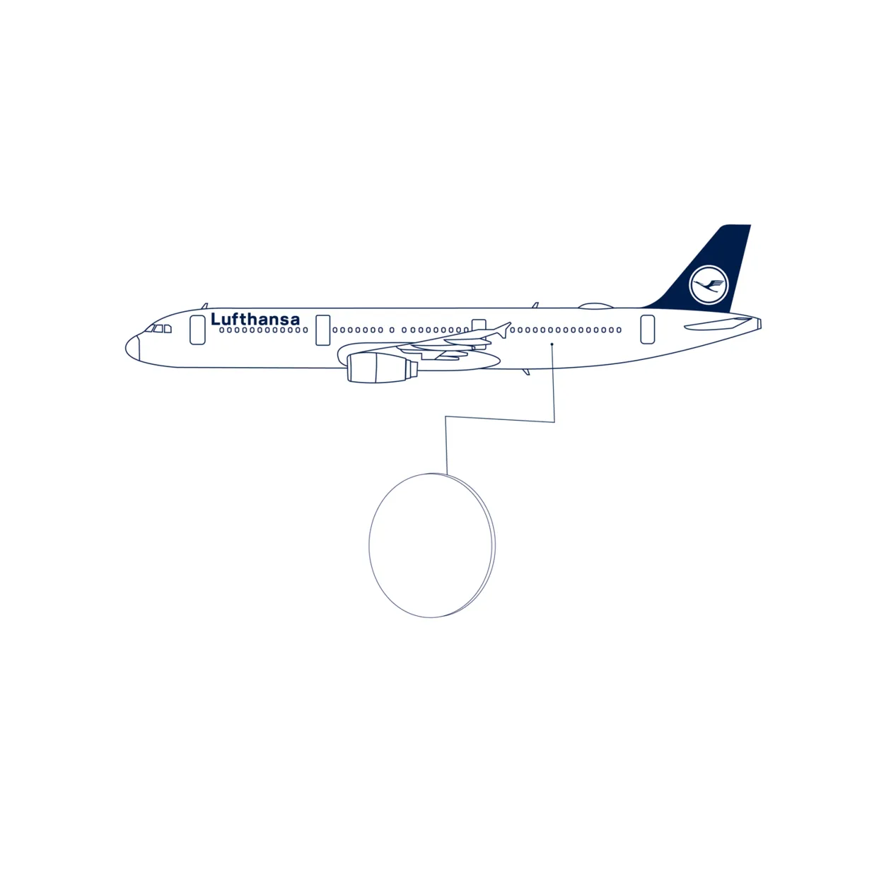 Lufthansa Upcycling Collection A321-131 D-AIRD Magnet, Weiß