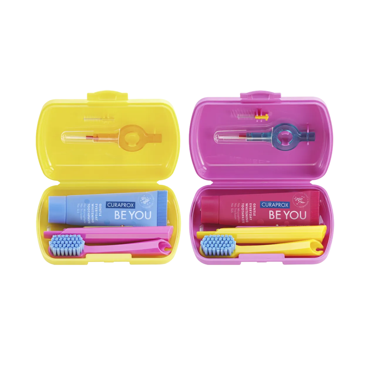 CURAPROX Be you Dental Care Travel Set, Yellow/Pink