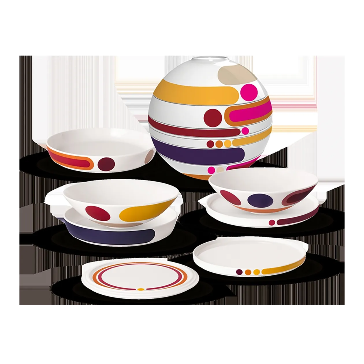 Villeroy & Boch Iconic La Boule miami Service de table, 7 pièces, multicolore