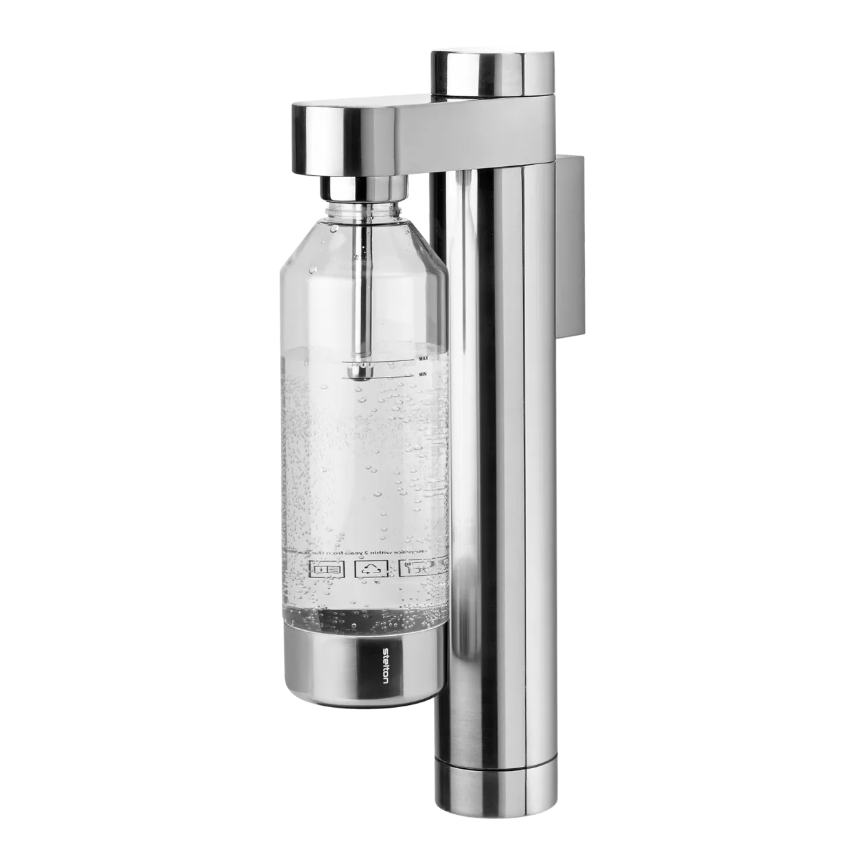 Stelton Brus Gasatore d'acqua con supporto da parete, acciaio inox