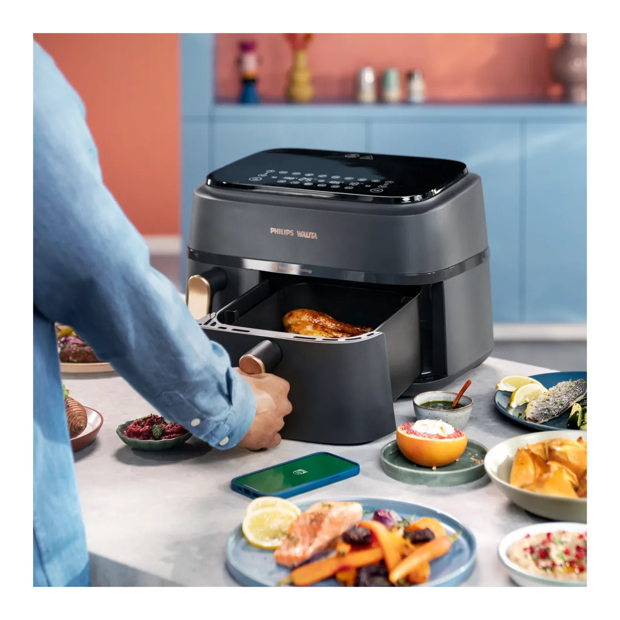 Philips Airfryer 3000 Series Heißluftfritteuse, 3/6 l, Schwarz