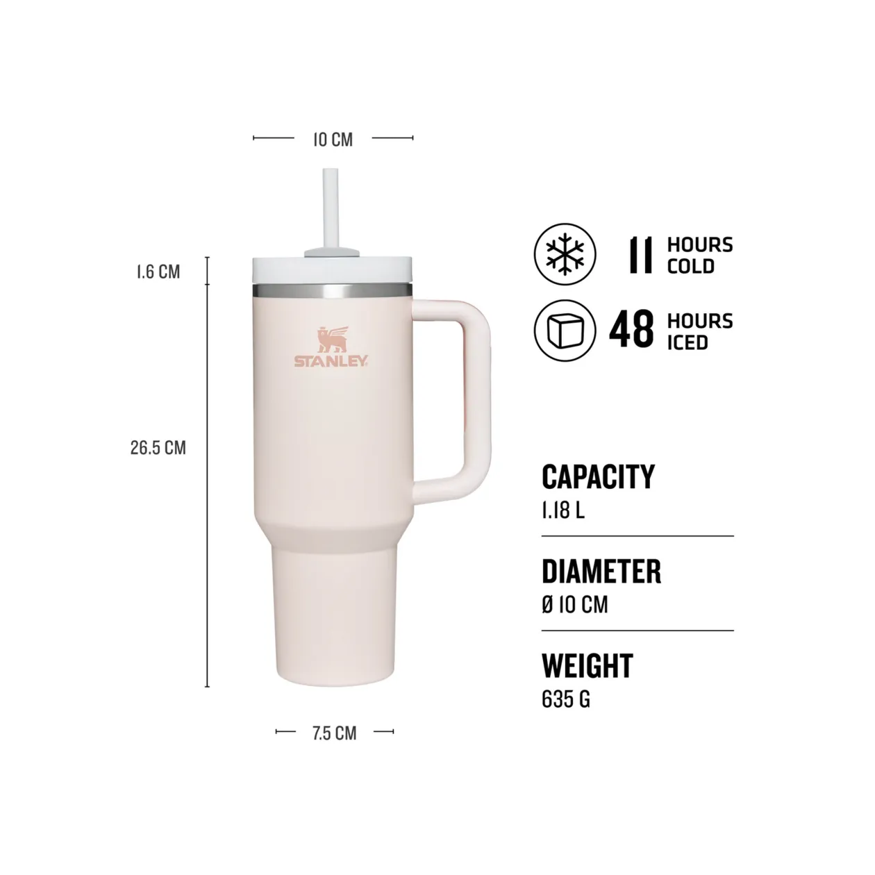 Stanley Quencher H2.0 FlowState™ Gourde, 1,2 l, Rose Quarz