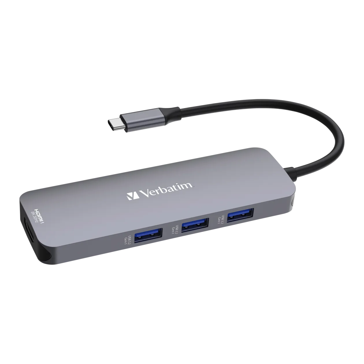 Verbatim USB-C Pro 8 Port Multiport-Hub, Grau