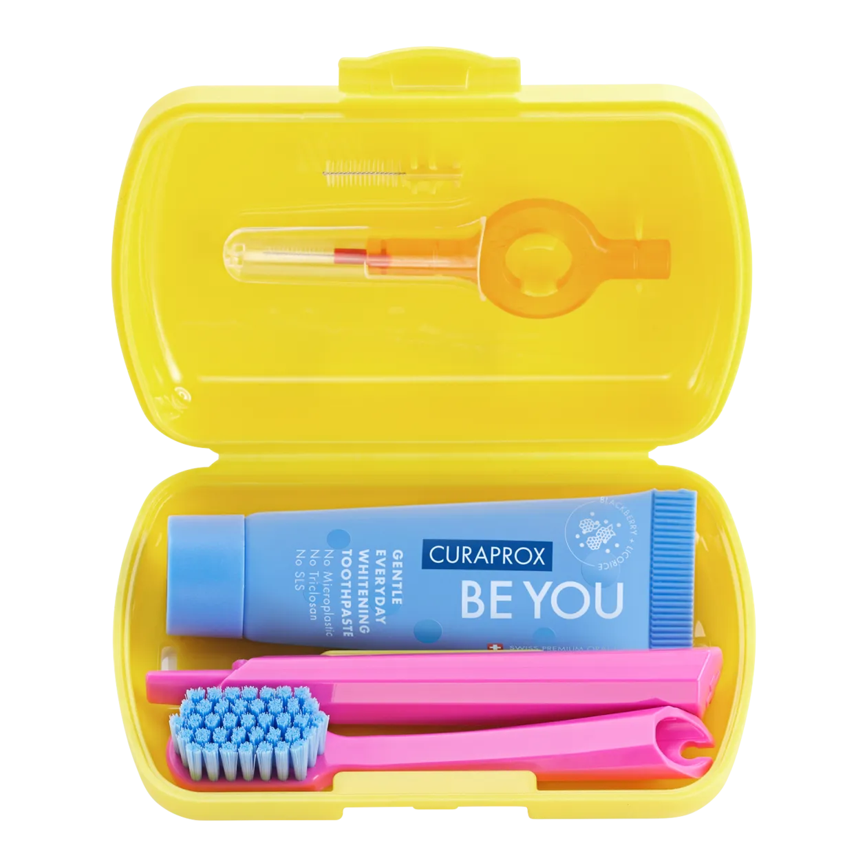 CURAPROX Be you Kit de voyage, jaune/rose