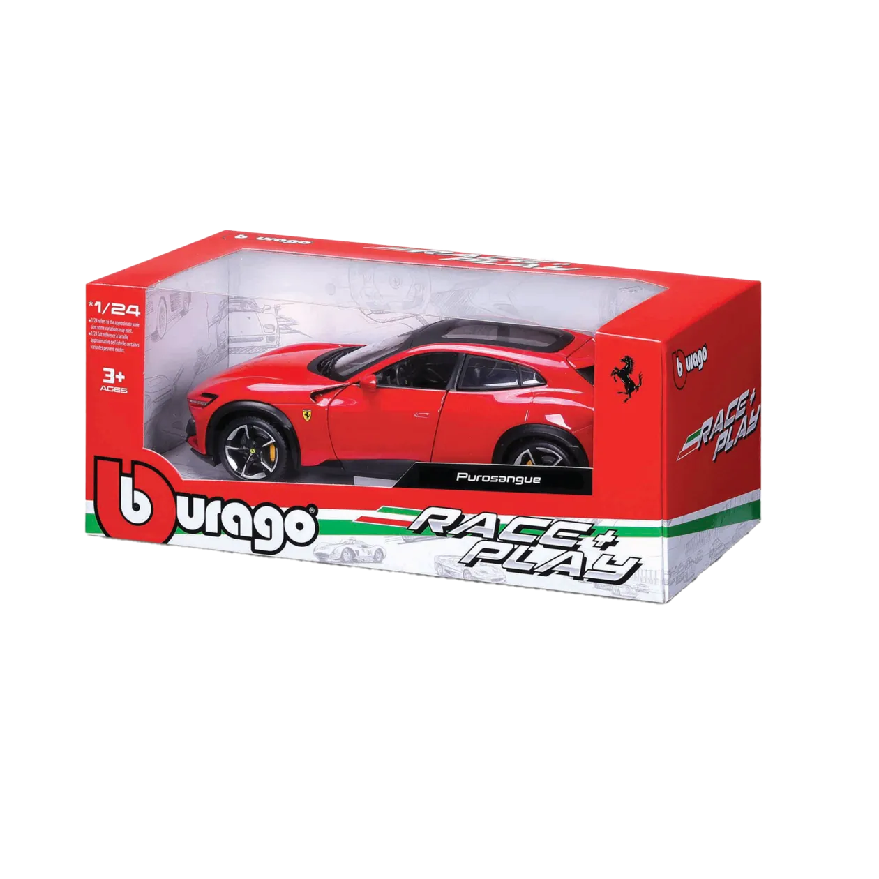 Bburago Ferrari Purosangue R&P Model Car, 1:24, Red