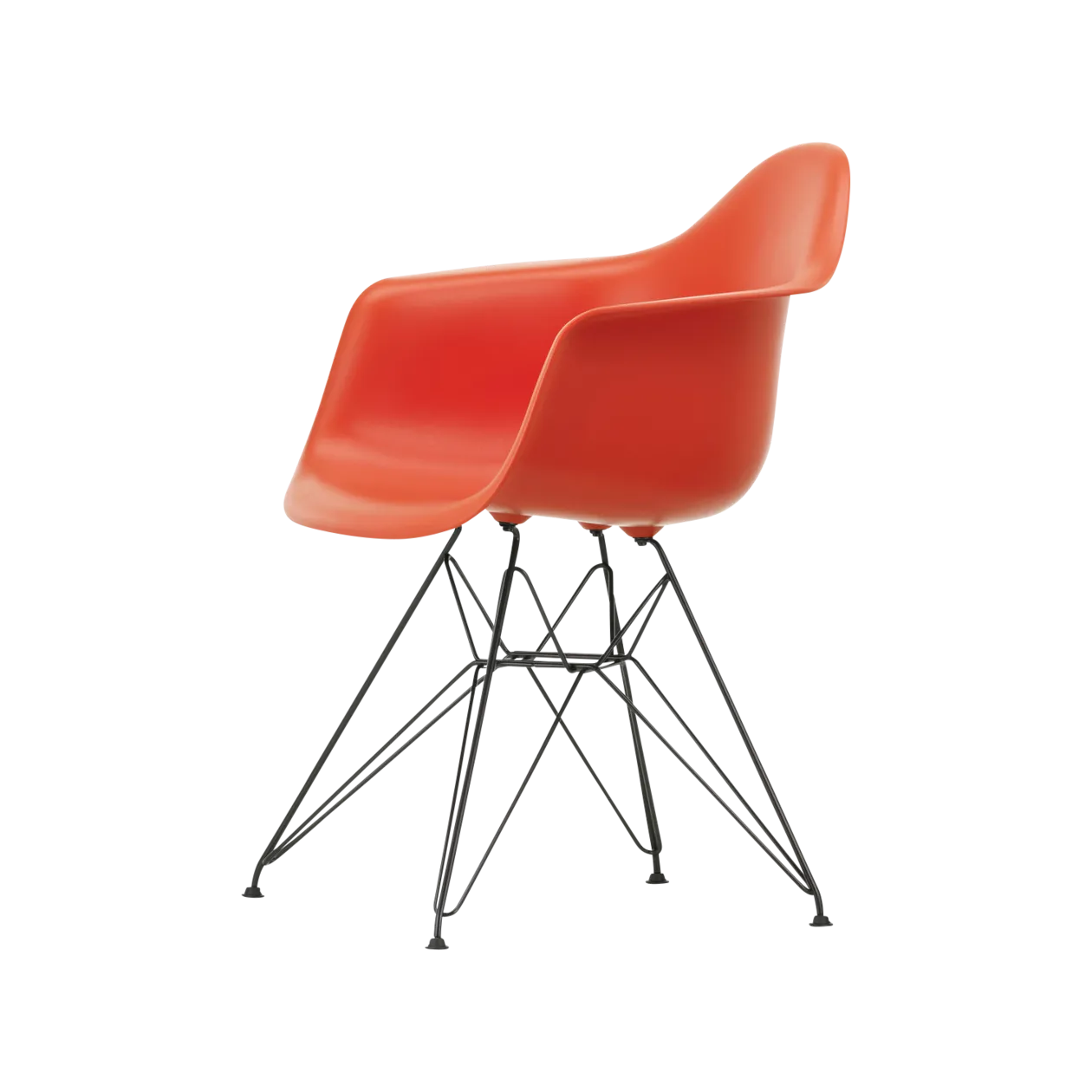 Vitra Eames Plastic Armchair DAR Chair, Poppy Red (RE)