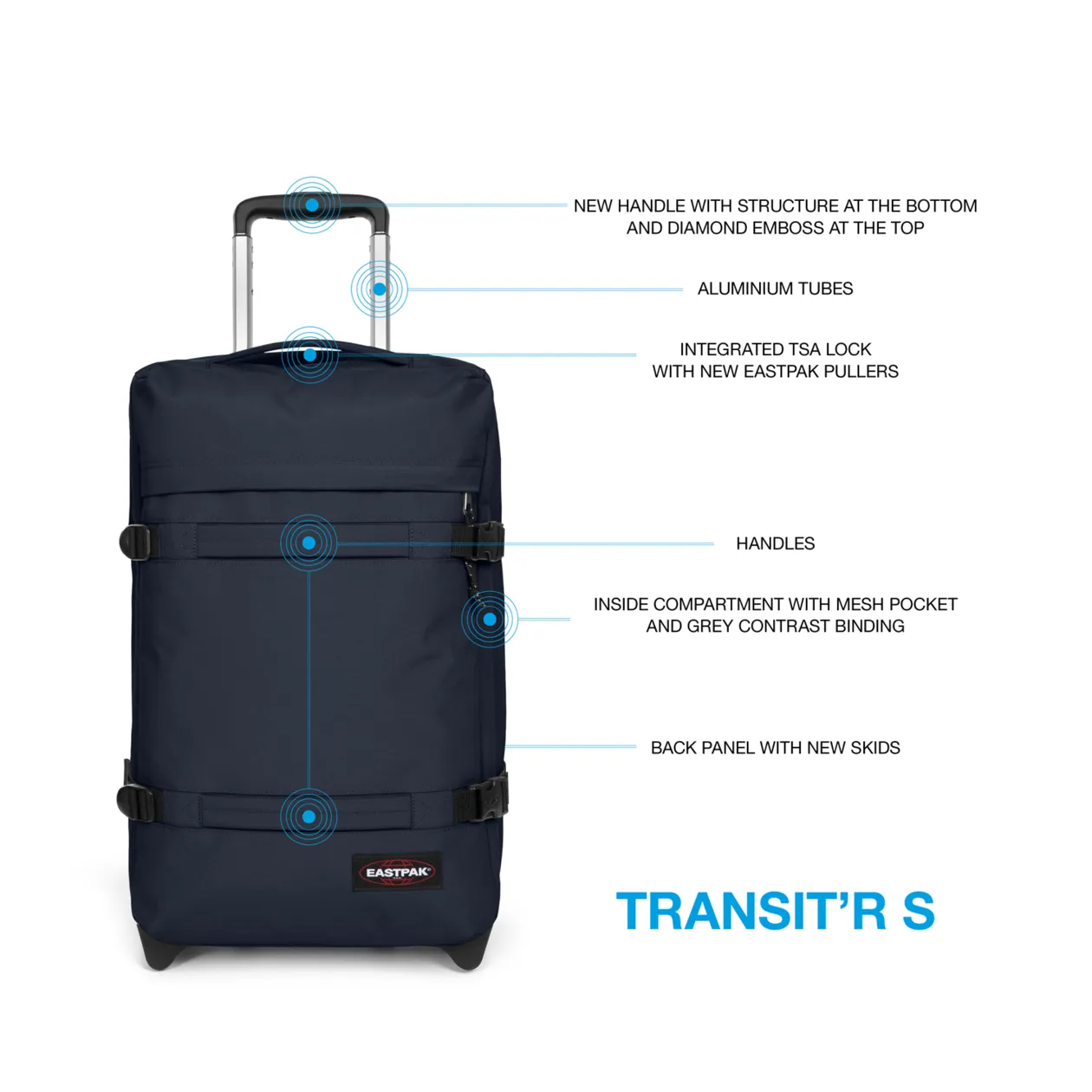 Eastpak Transit'r S Roller Bag, Ultra Marine