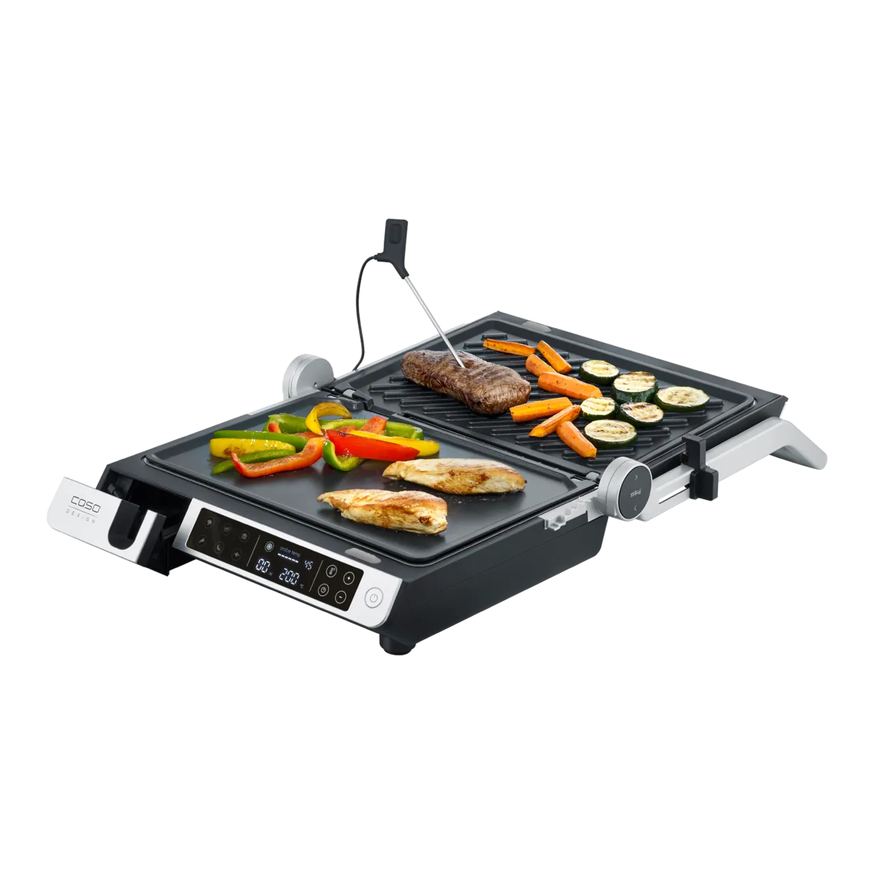 CASO Design SteakMaster Pro Doppelkontaktgrill, Silber