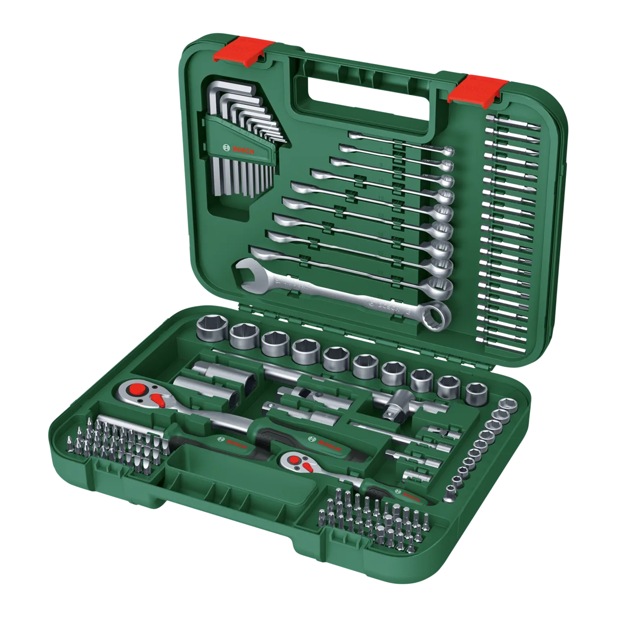 Bosch Advanced Boîte à outils, 132 pièces, Classic Green