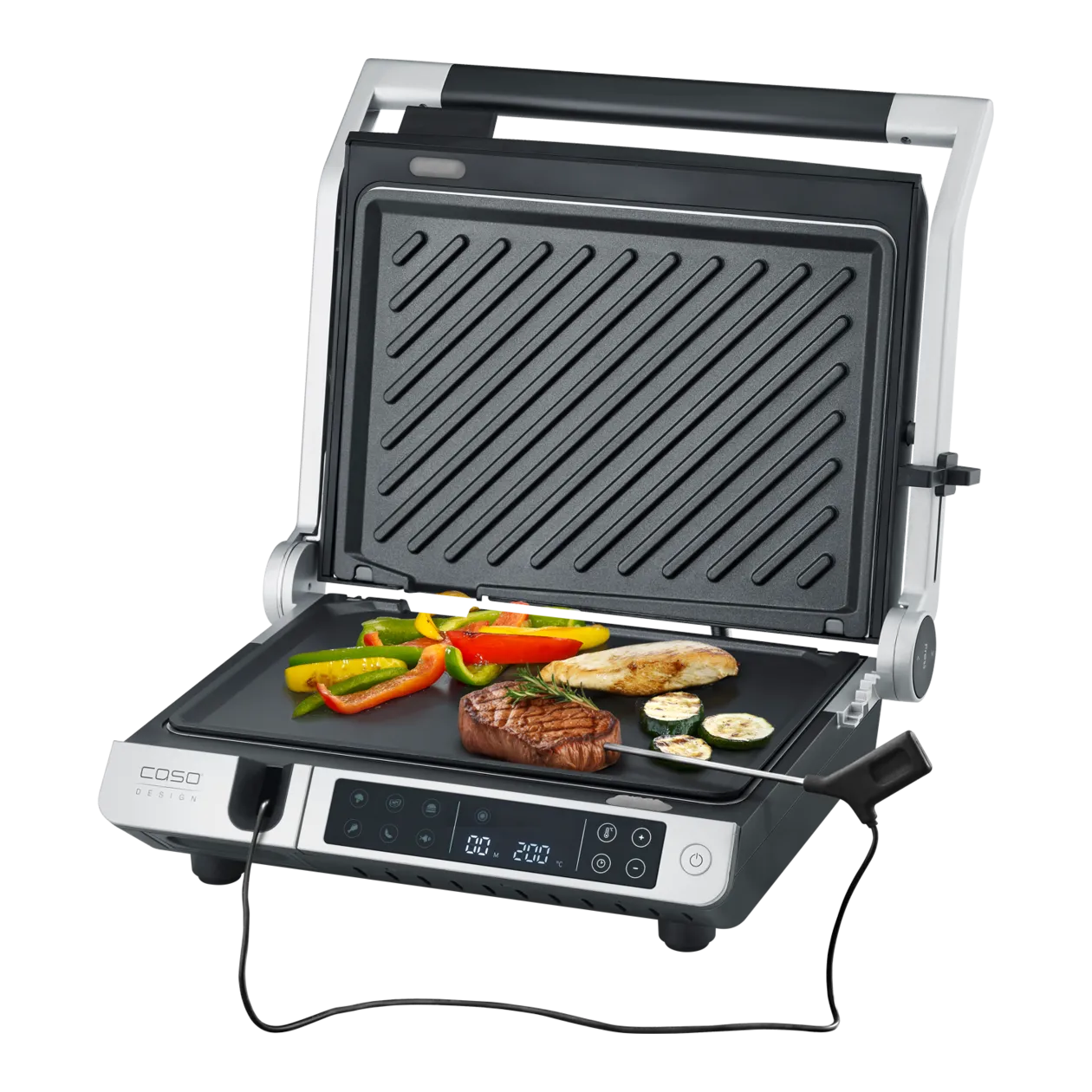 CASO Design SteakMaster Pro Doppelkontaktgrill, Silber