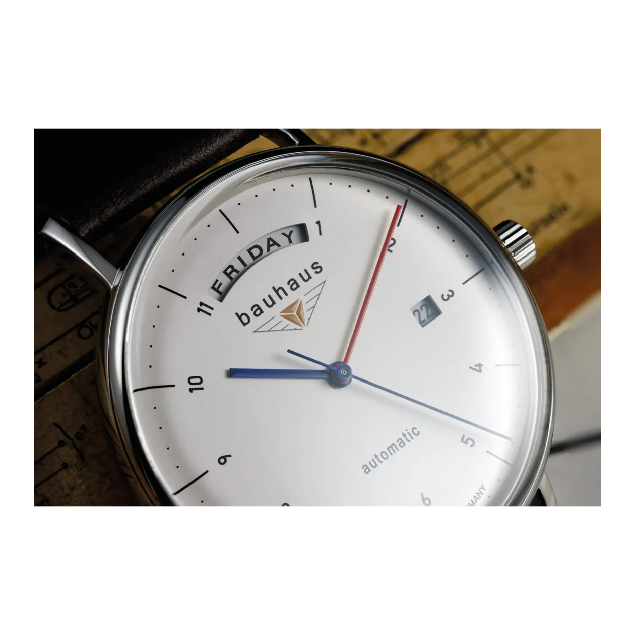 Bauhaus Classic 21621 Orologio da polso, toni argento / bianco argento