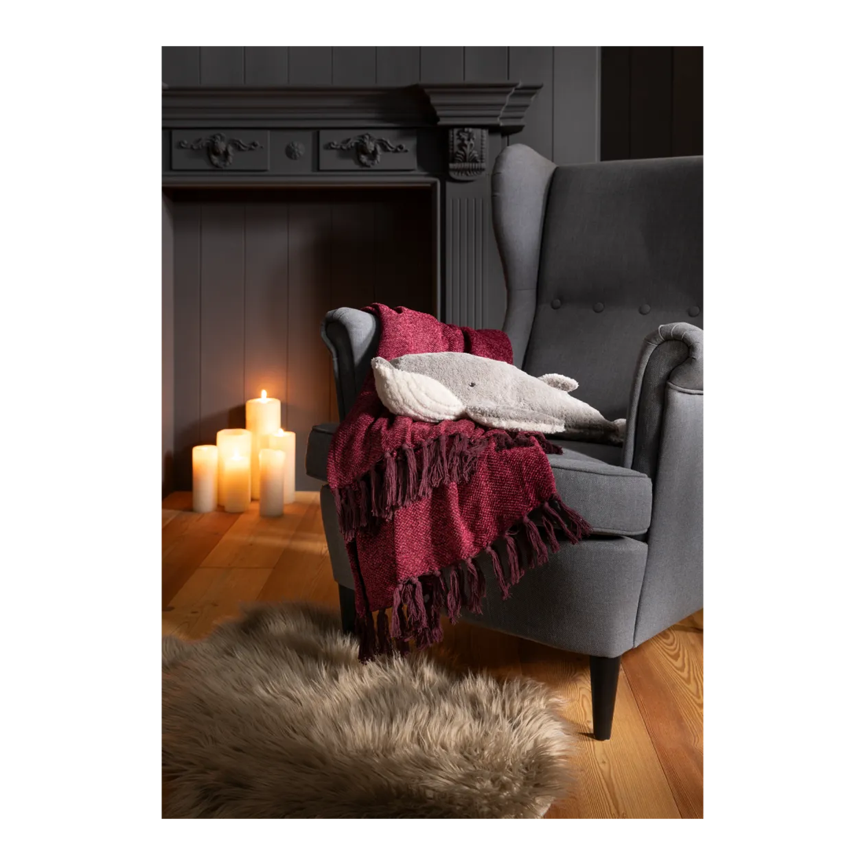 BOLTZE Cozella Blanket, Wine Red