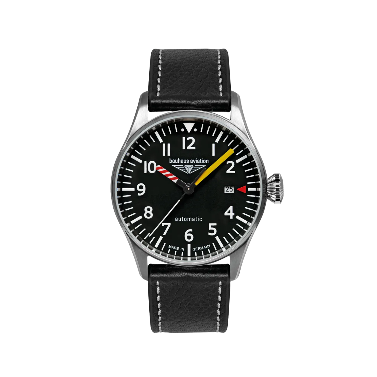 Bauhaus Aviation Flight Control 27625 Armbanduhr, Silberfarben/Schwarz