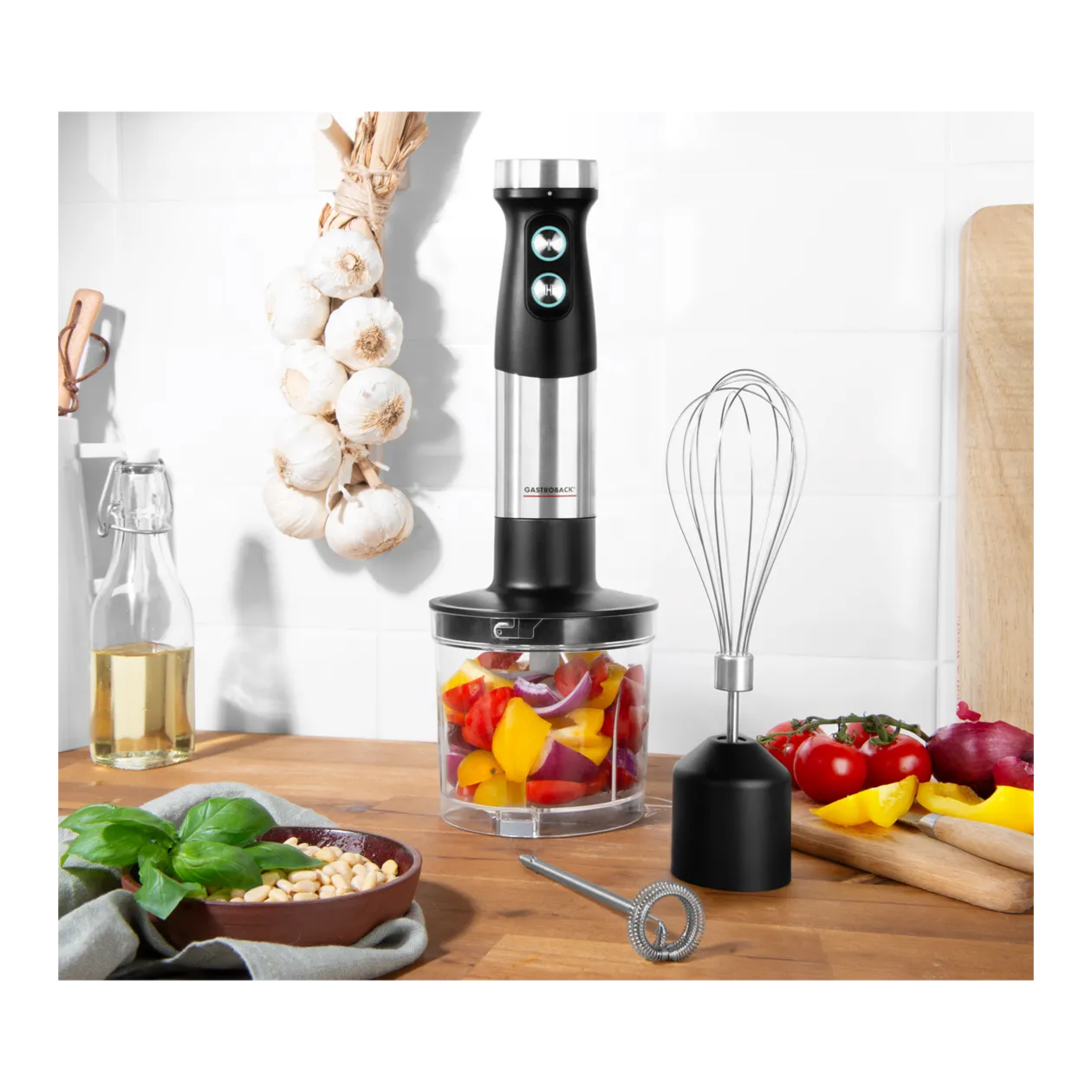 Gastroback Design Power 5-in-1 Hand Blender Set, Stainless Steel / Black