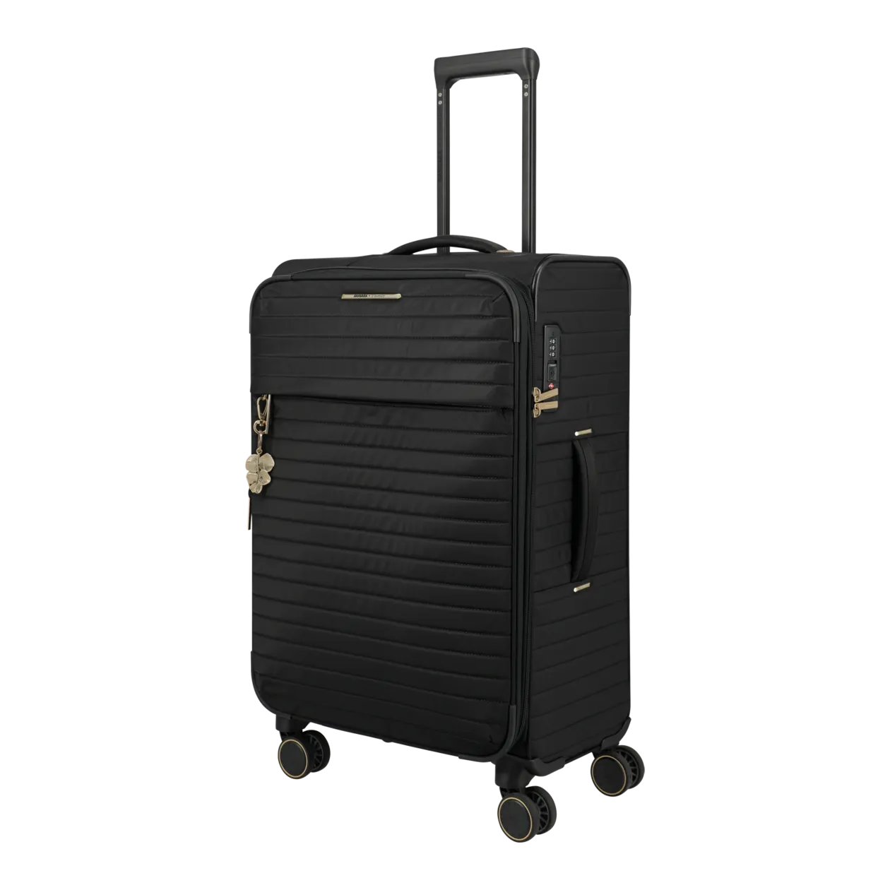 BARBARA & travelite Stepp Valise à roulettes M, 4 roulettes (extensible), noir