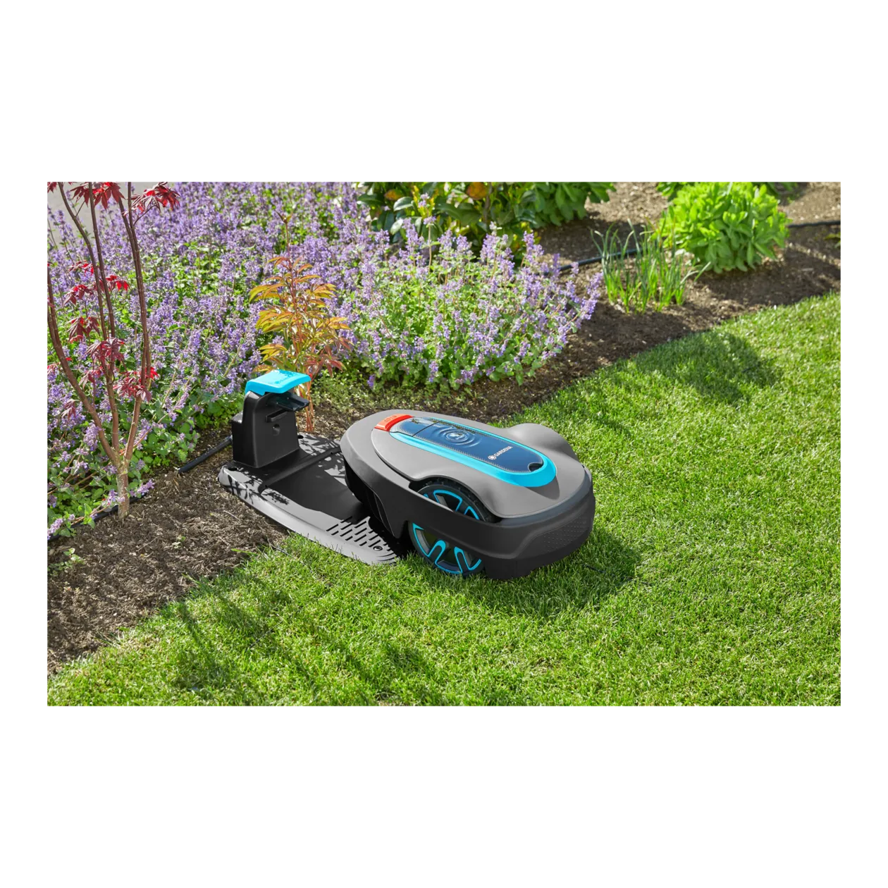 GARDENA smart SILENO city Robotic Lawnmower Set, 600 m², incl. Garage, Anthracite/Turquoise