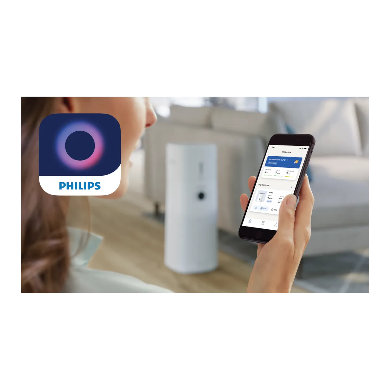 Philips Series 3000 2-in-1 Air Purifier and Humidifier, White