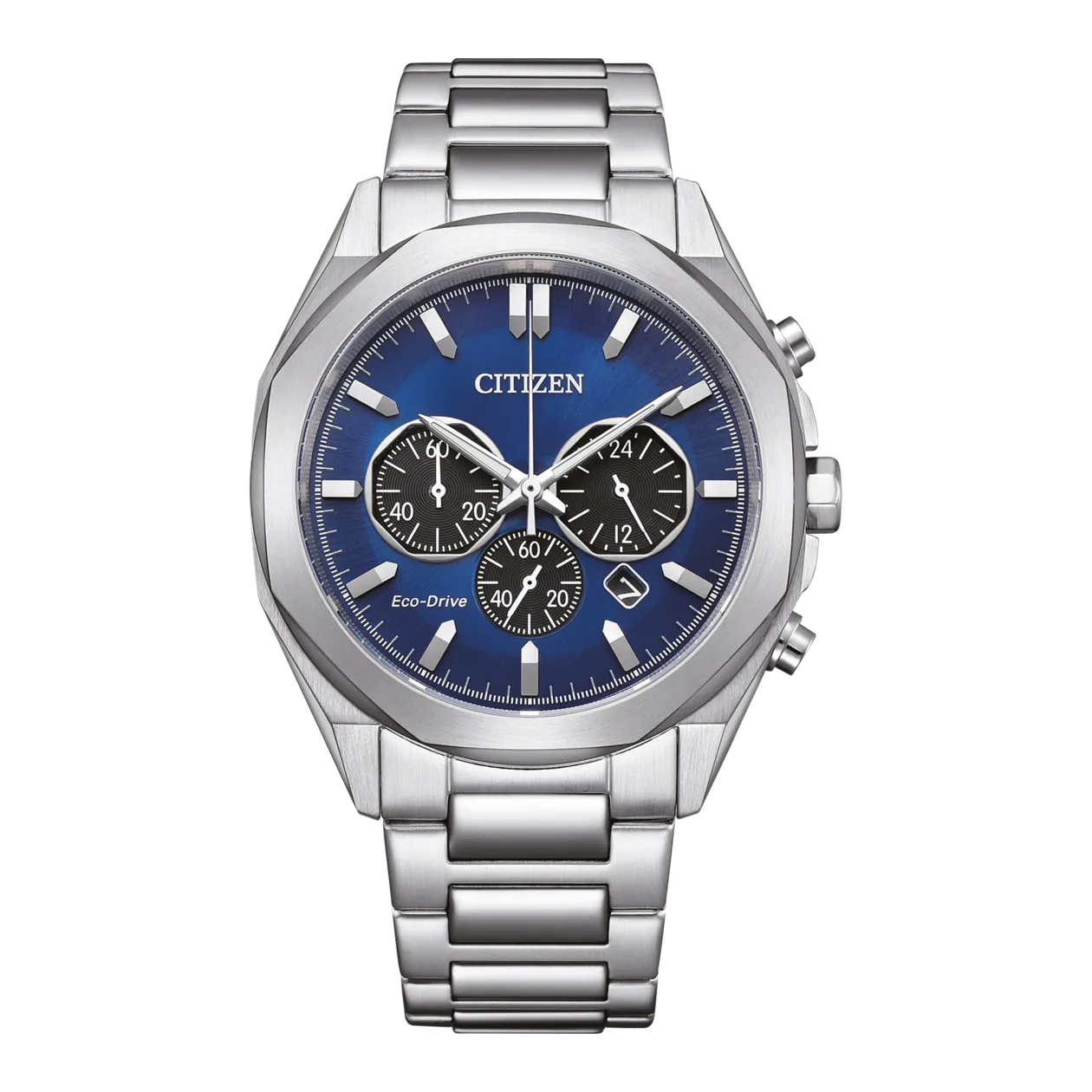 Citizen Eco-Drive CA4590-81L Solar Watch, Silver-Coloured / Blue