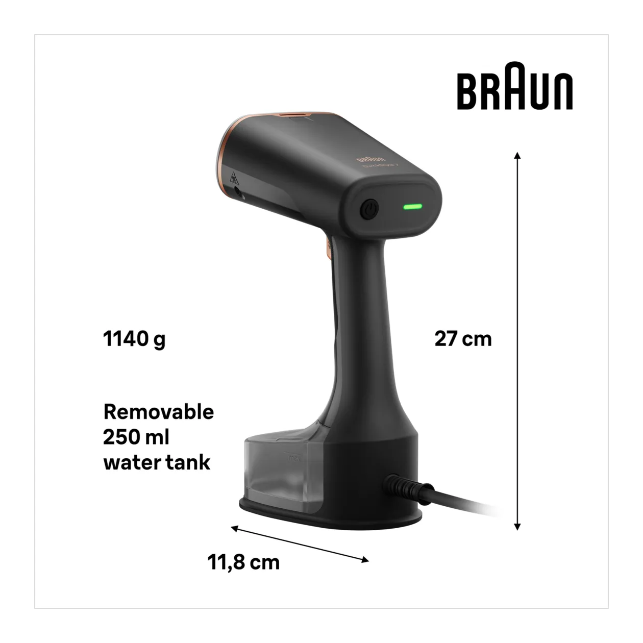 Braun QuickStyle 7 GS 7077 BK Garment Steamer, Black