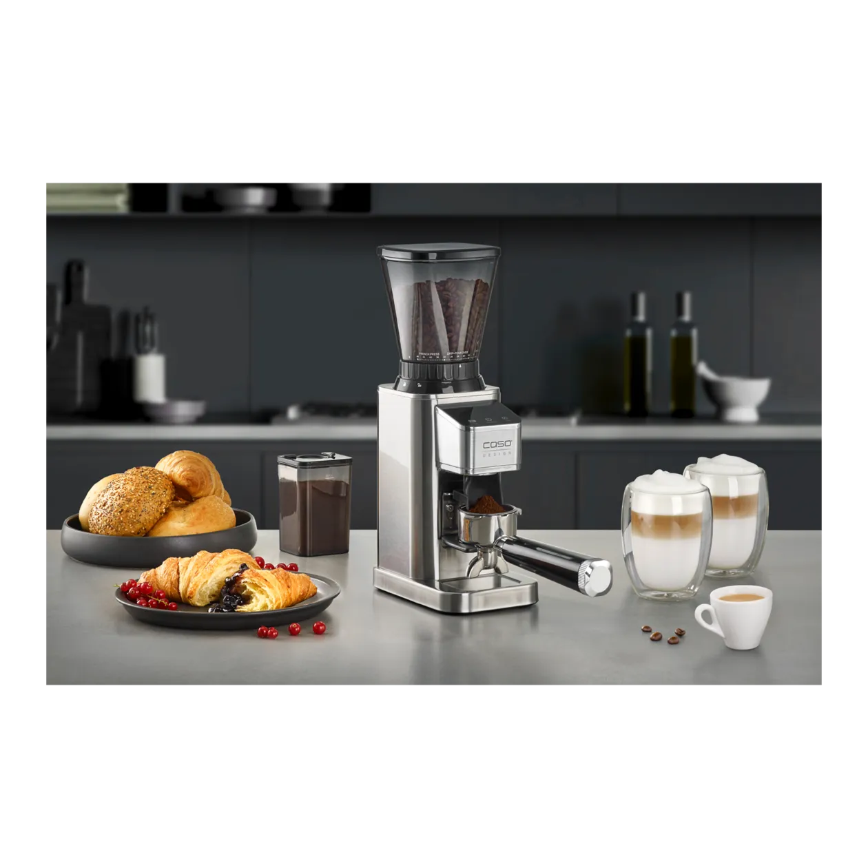 CASO Design BaristaChef Inox Coffee Grinder, Stainless Steel