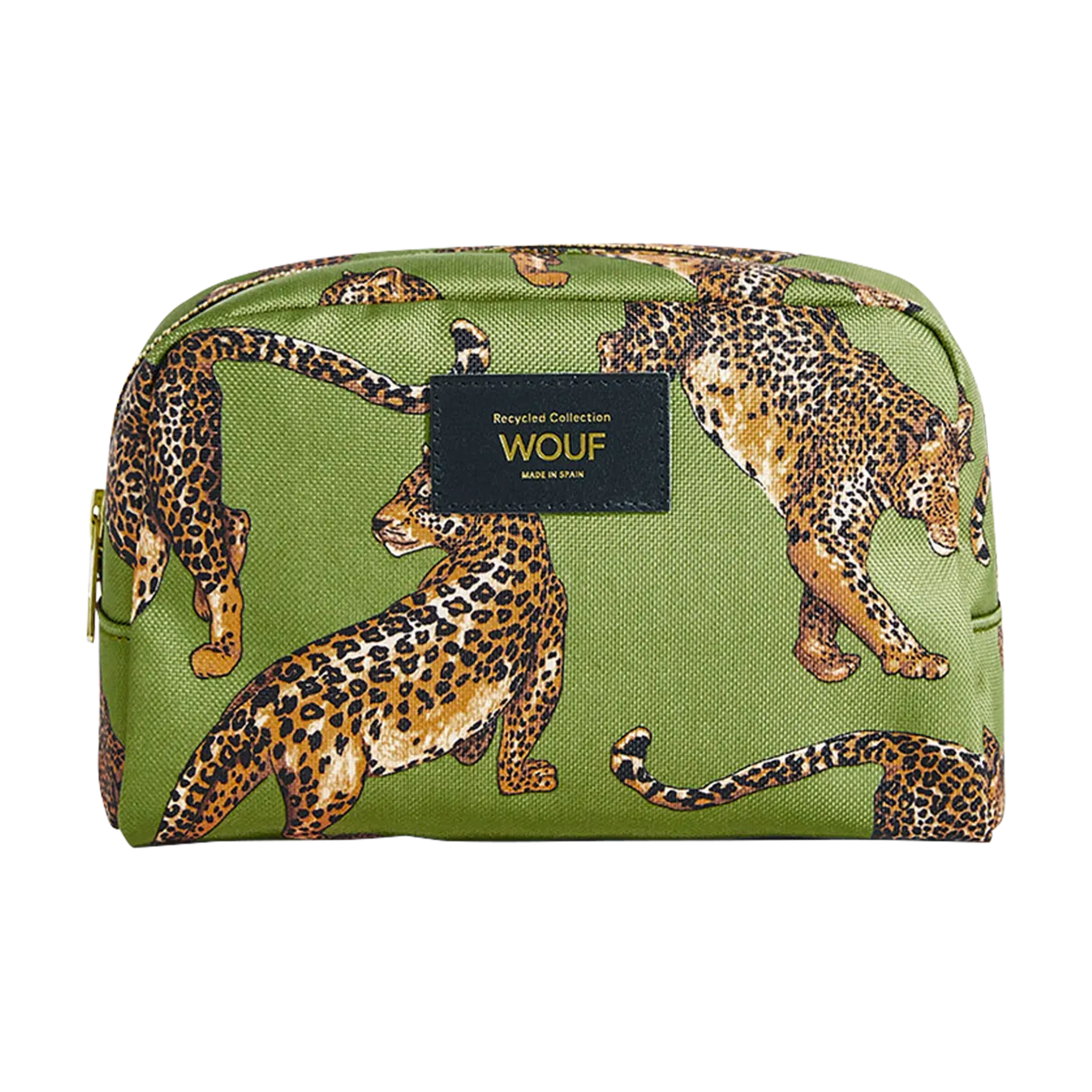 WOUF Olive Leopard Cosmetic Case, Olive