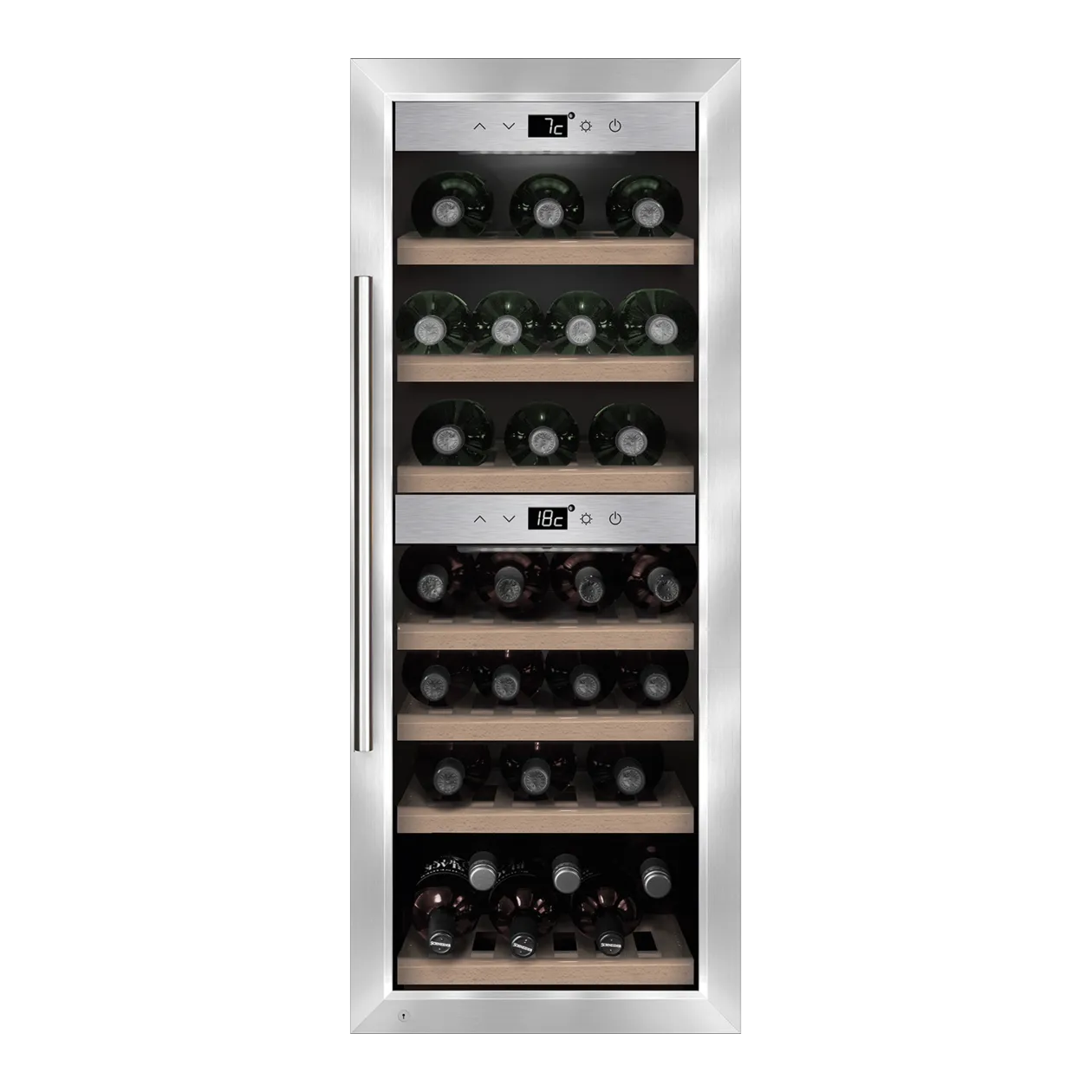 CASO WineComfort 380 Smart Weinkühlschrank, Edelstahl/Schwarz