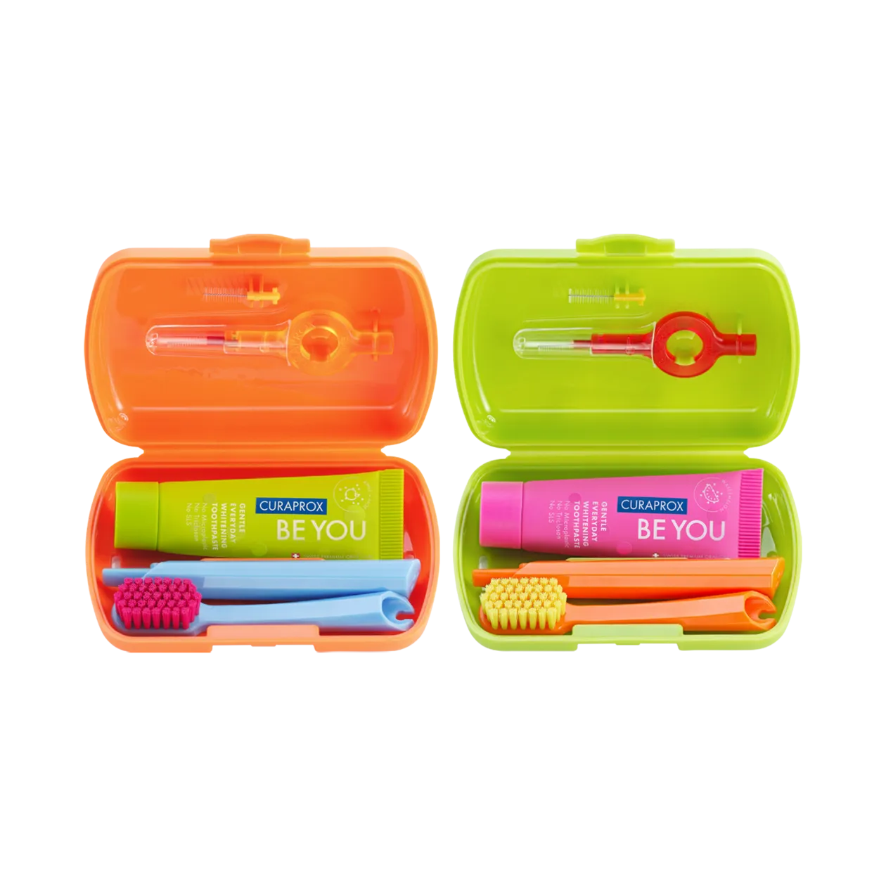 CURAPROX Be you Kit de voyage, orange/vert