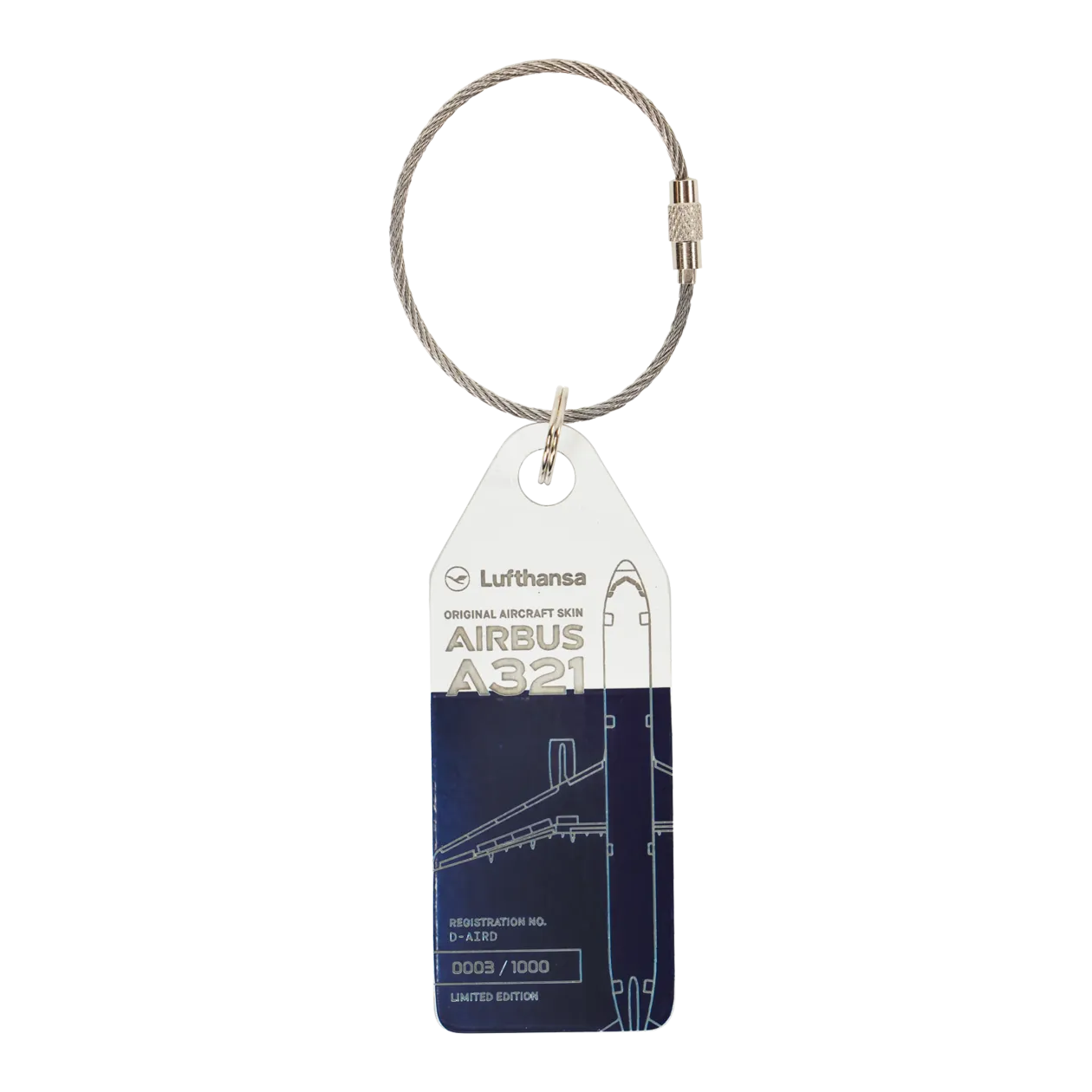 Lufthansa Upcycling Collection Airbus A321-131 D-AIRD Aviationtag Key Ring, Multi-Coloured