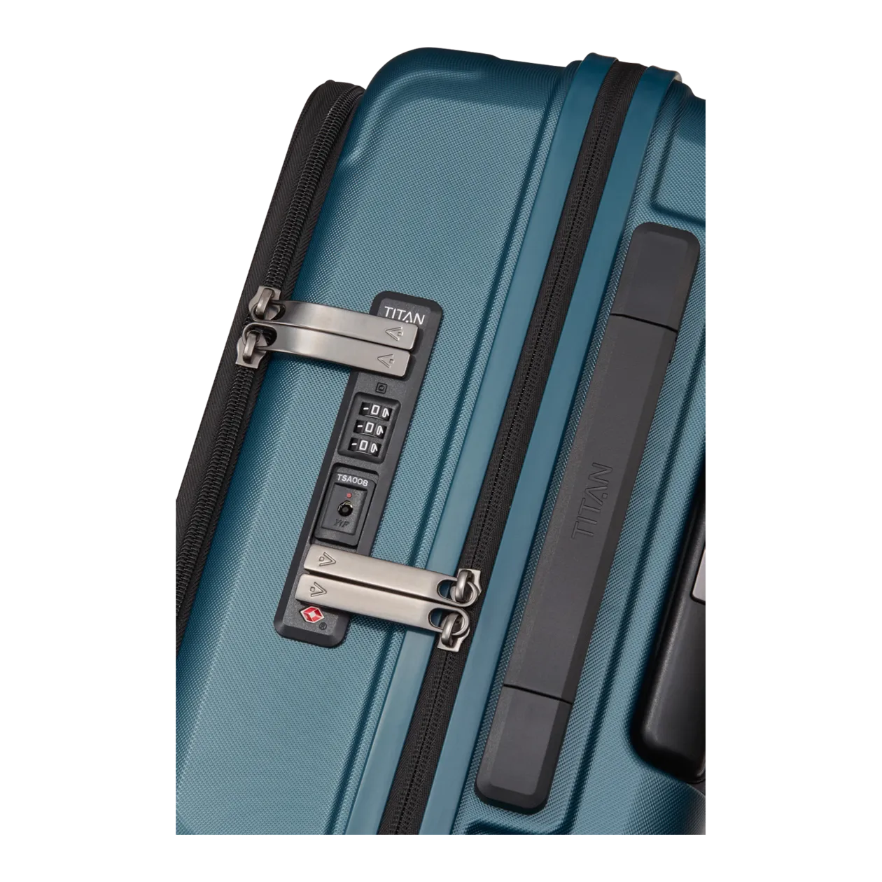 TITAN LITRON Valise à roulettes S avec poche frontale, 4 roues, Petrol