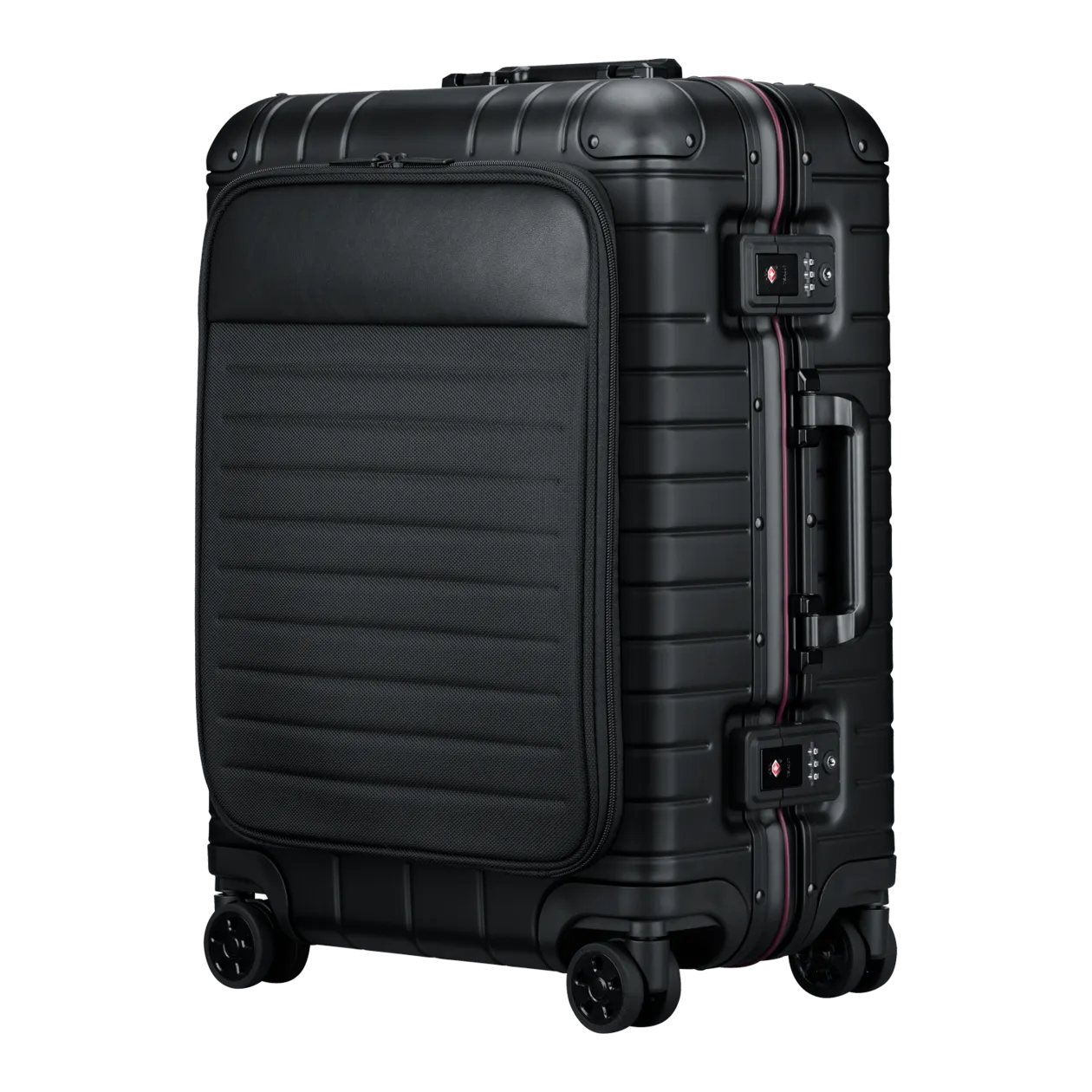 SWISS Aluminium Collection Trolley S mit Vortasche, Schwarz