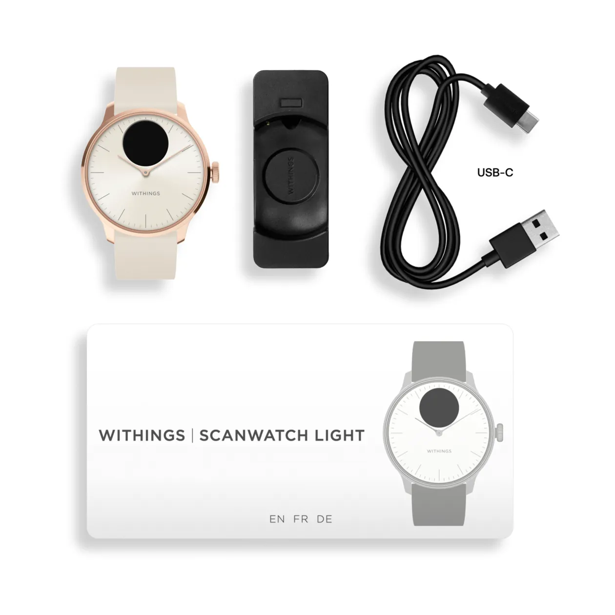 Withings ScanWatch Light Hybrid Smartwatch, Rose Gold