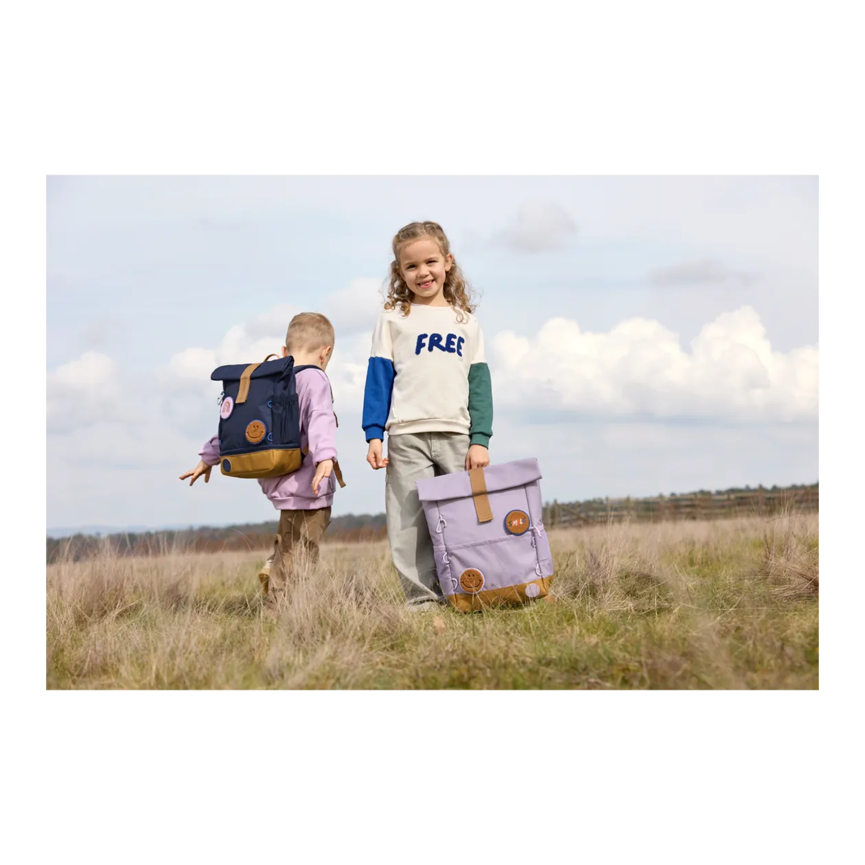 LÄSSIG Little Gang Mini Rolltop Sac à dos pour enfants, Navy