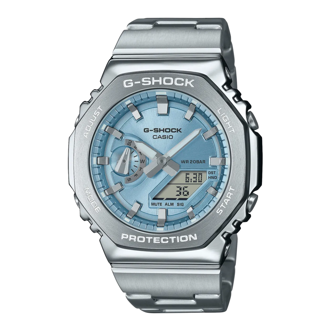 CASIO G-SHOCK GM-2110D-2AER Orologio da uomo, celeste / toni argento