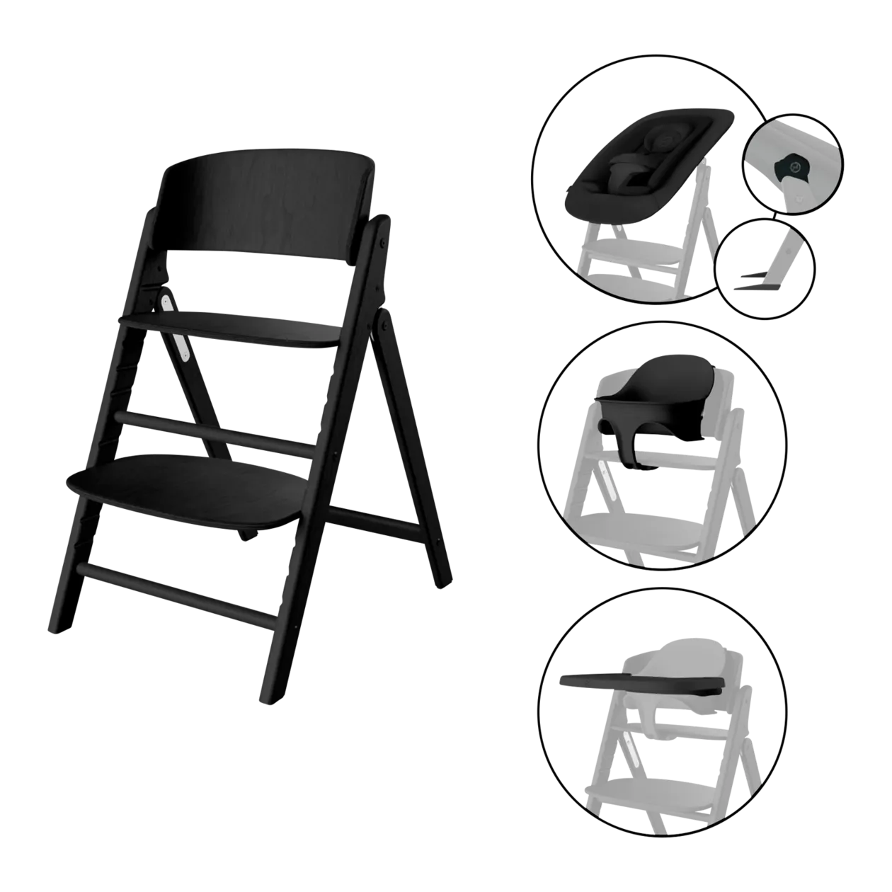 CYBEX Click & Fold Highchair 4-in-1 Set, Stunning Black