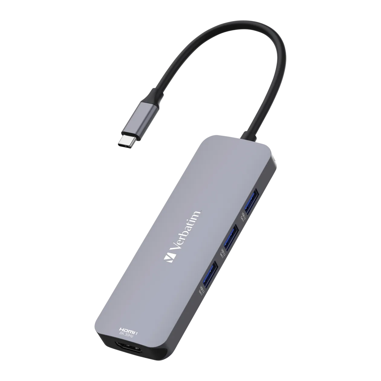 Verbatim USB-C Pro 8 Port Multiport-Hub, Grau