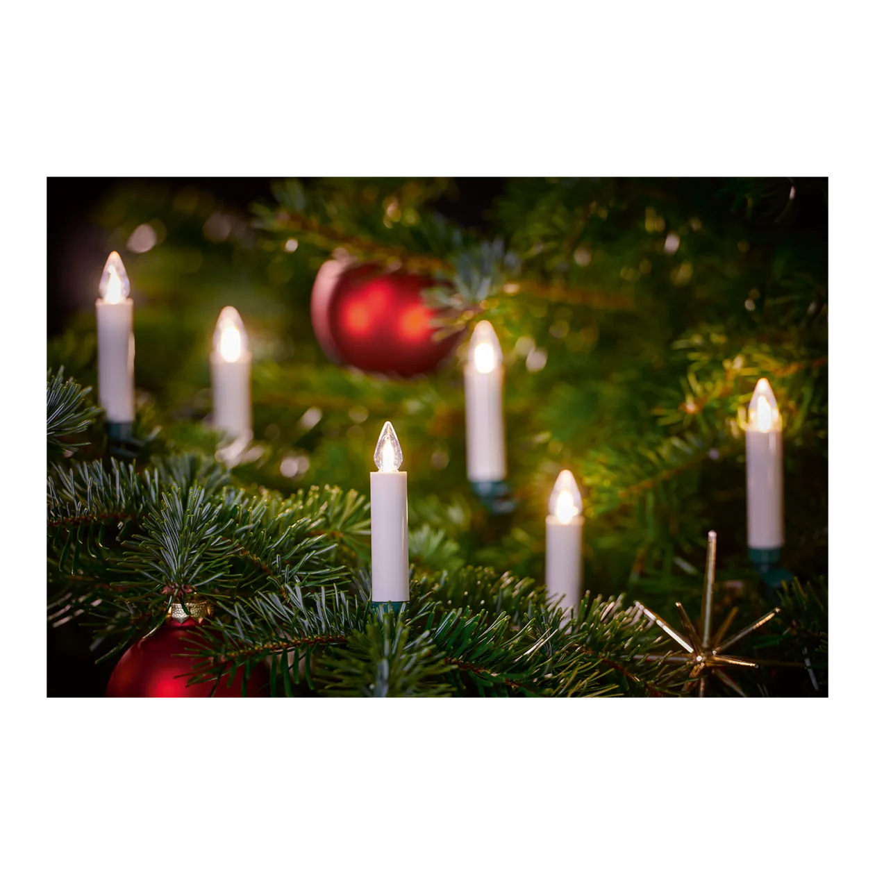 Krinner Lumix SuperLight Flame Candele per albero di Natale, set completo, Avorio